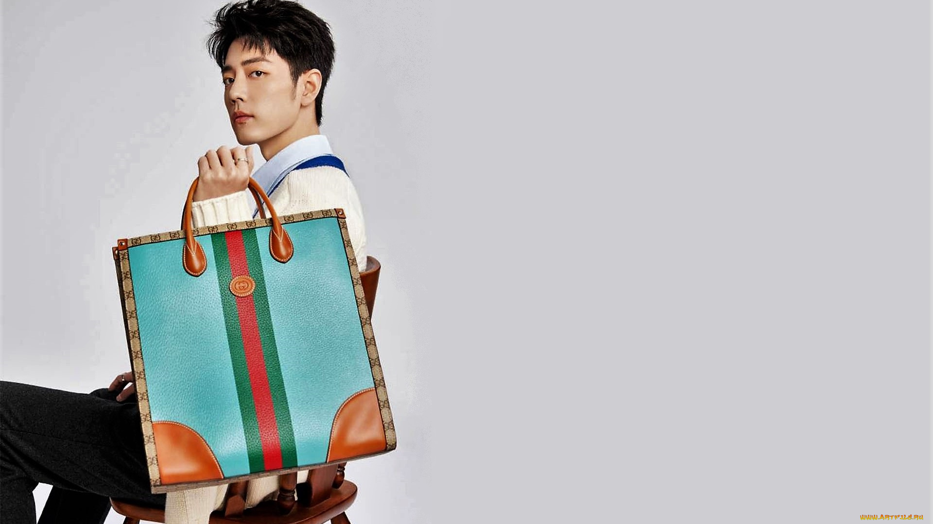 мужчины, xiao, zhan, актер, сумка, стул