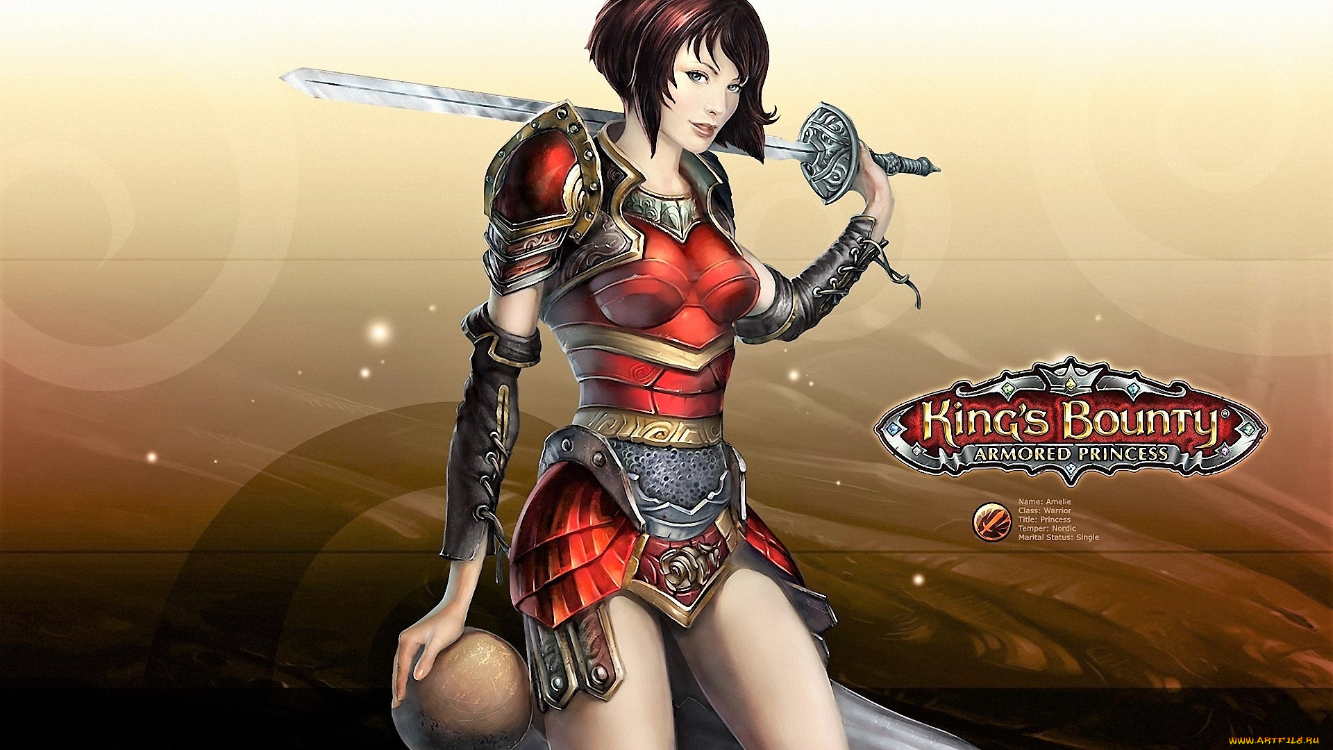видео, игры, king`s, bounty, , armored, princess, девушка, броня, оружие
