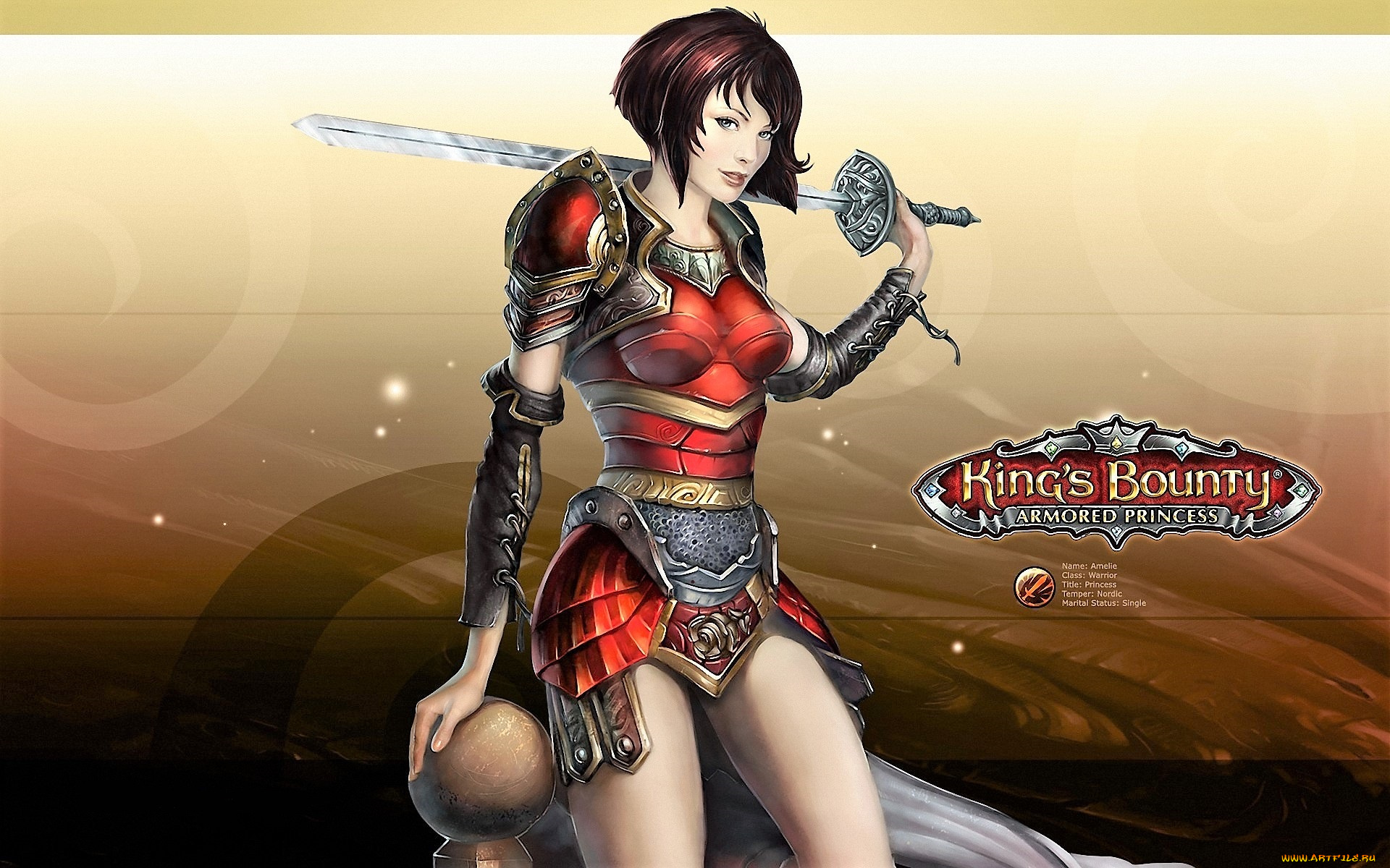 видео, игры, king`s, bounty, , armored, princess, девушка, броня, оружие