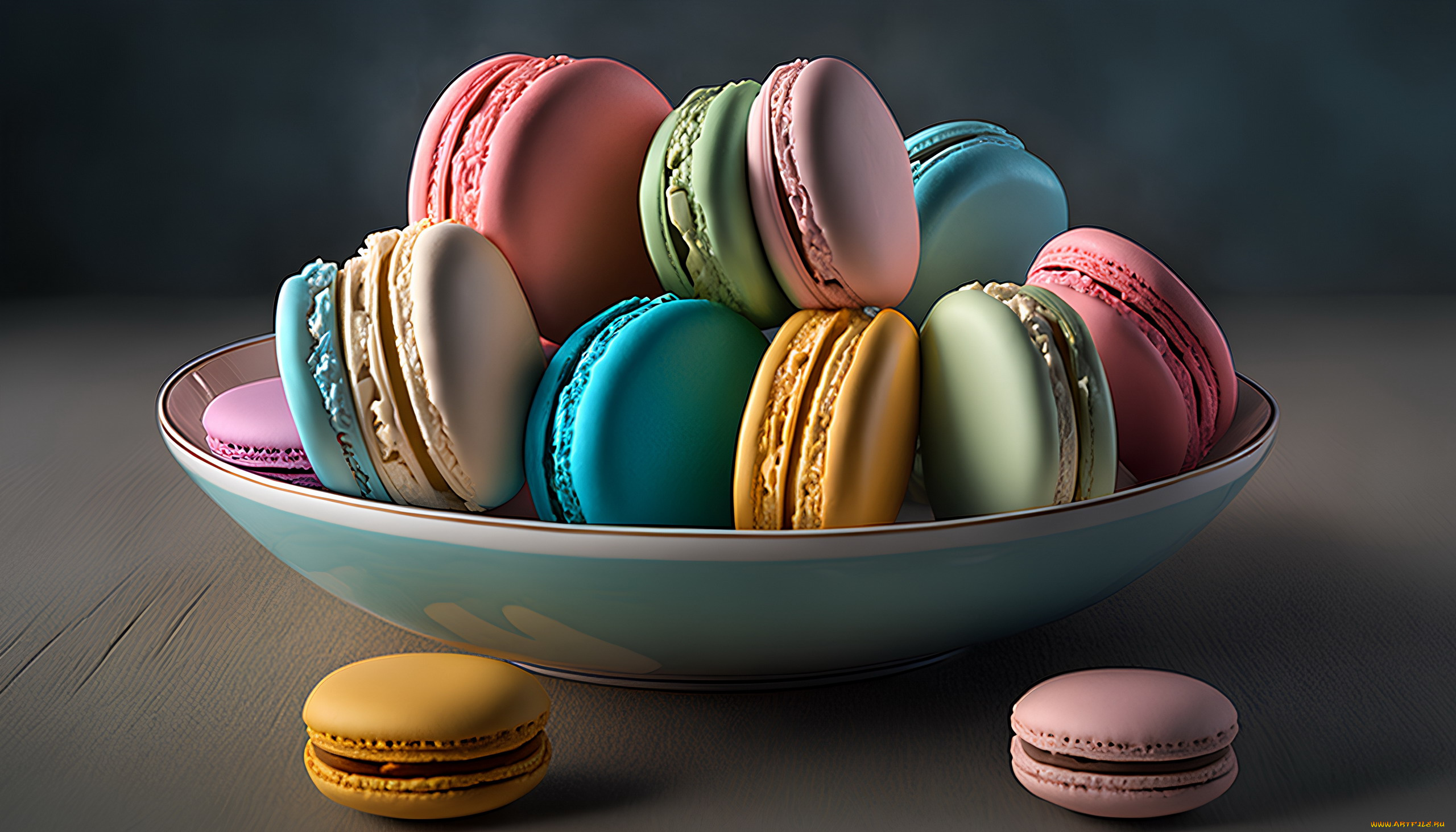 еда, макаруны, лакомство, печенье, ассорти