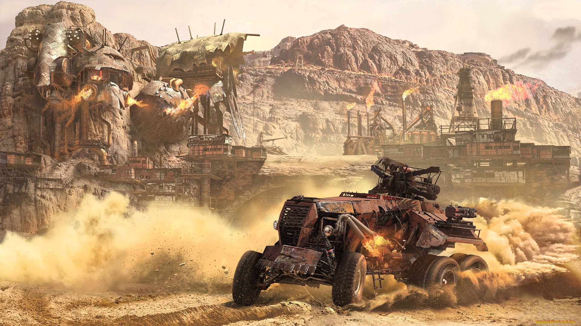 видео, игры, crossout, техника, машина, скалы, завод