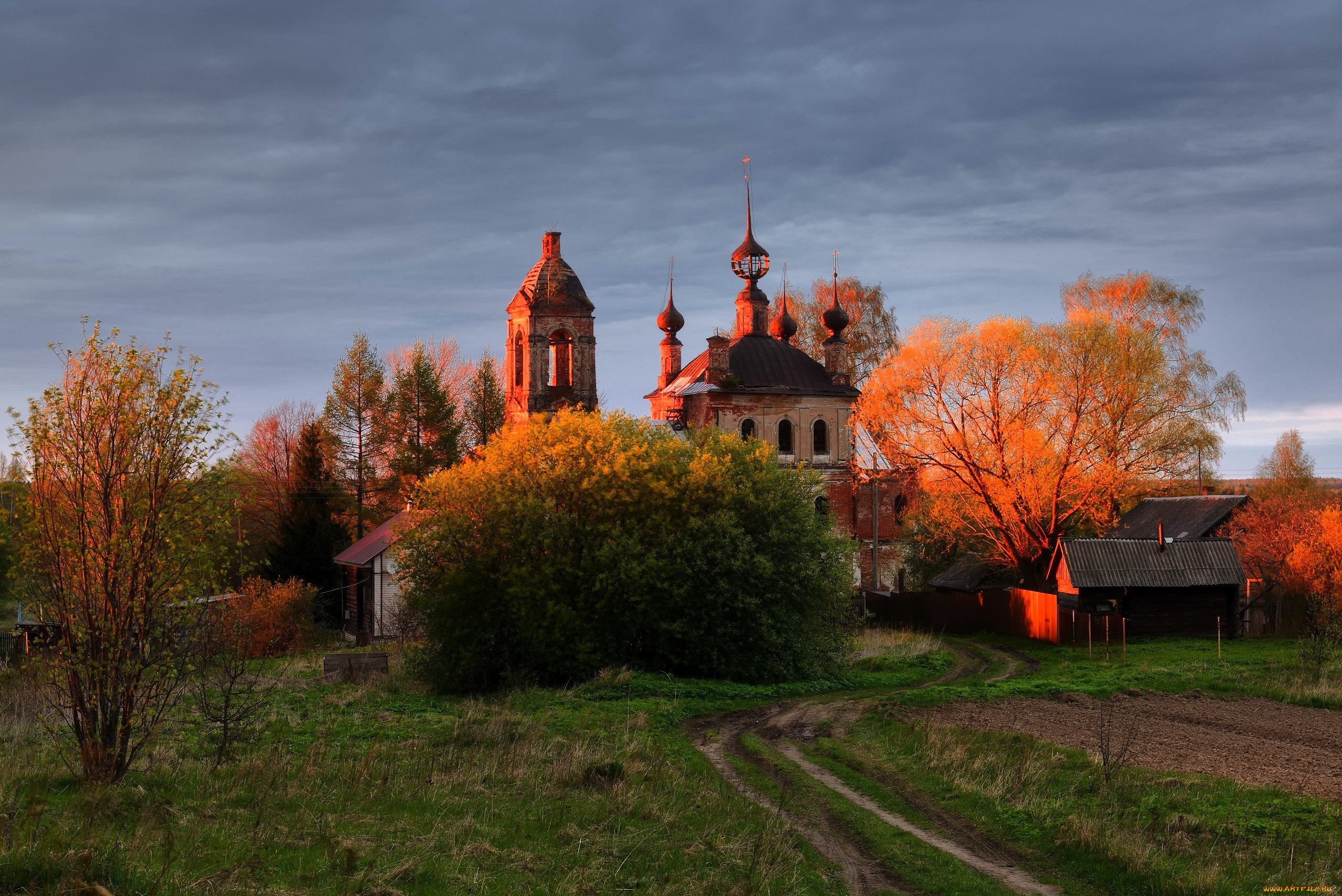 города, -, православные, церкви, , монастыри, деревья, кусты, осень, дорога, монастырь