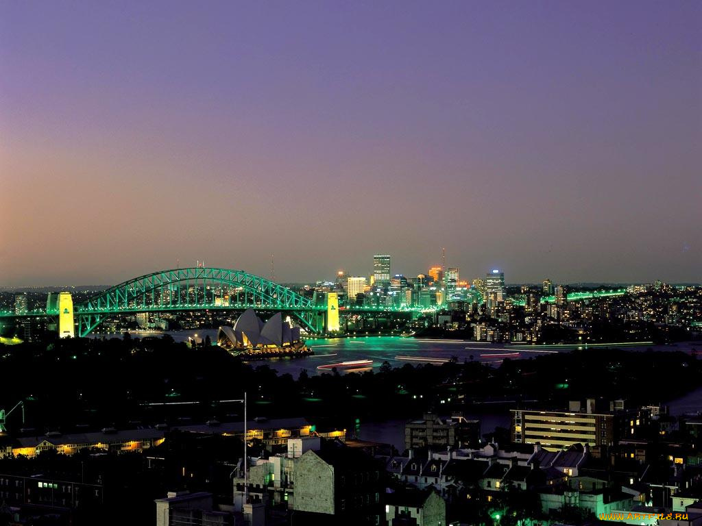 города, огни, ночного