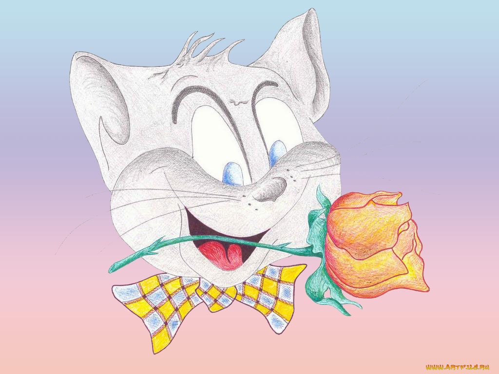 рисованные, животные, коты