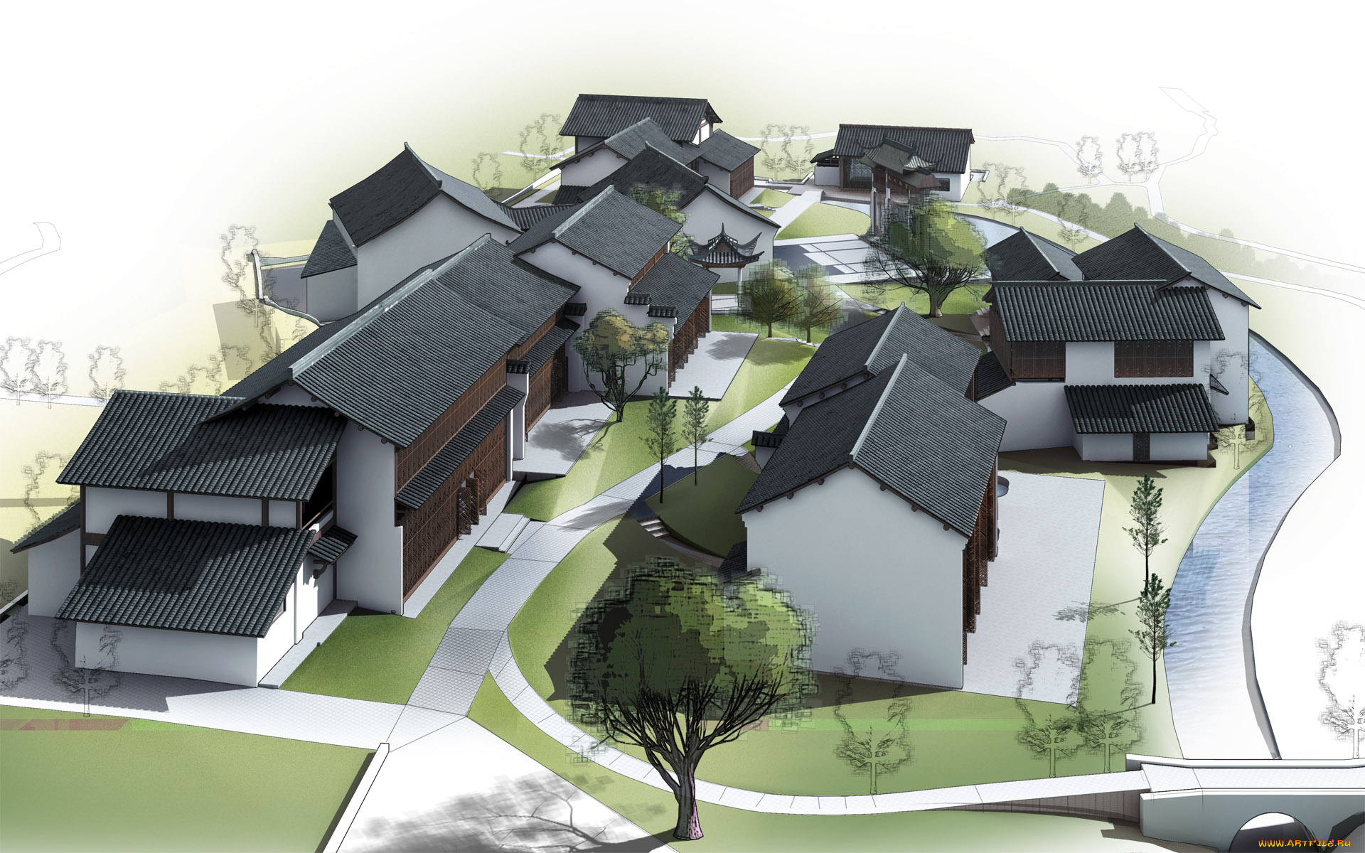 3д, графика, architecture, архитектура