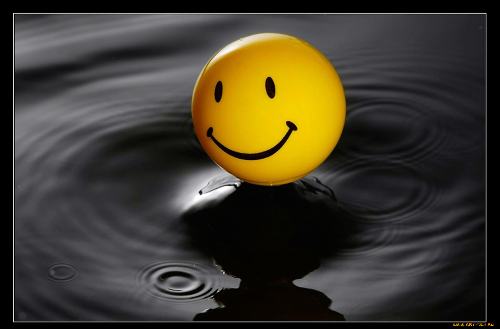 3д, графика, другое, смайлик, вода