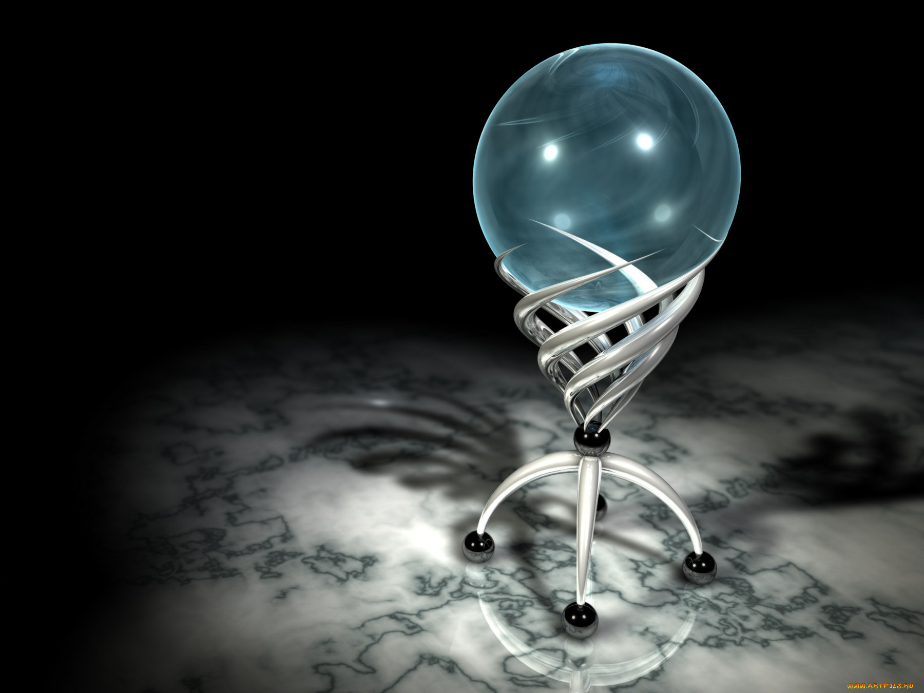 3д, графика, другое, шар, подставка