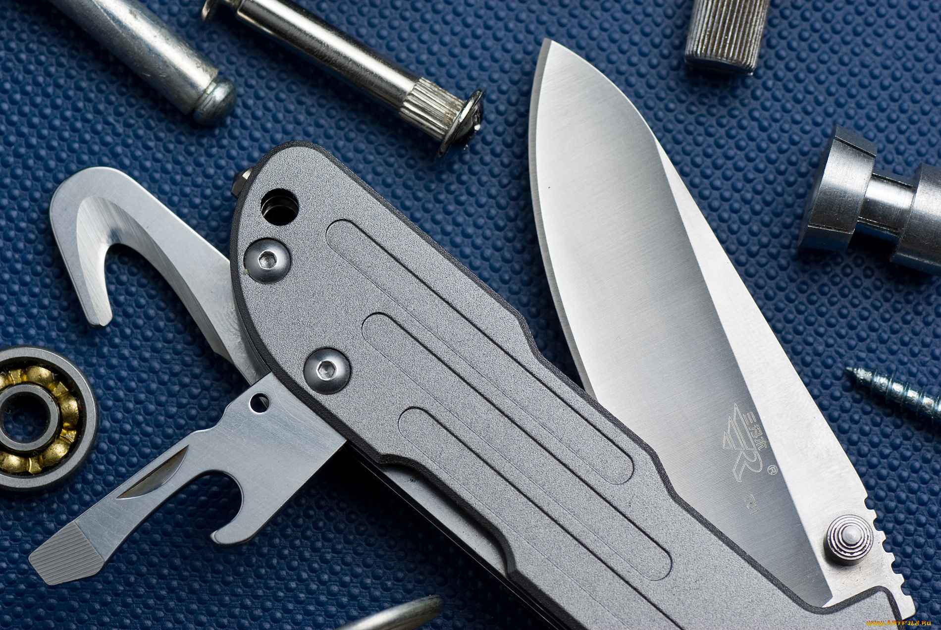 оружие, холодное, sanrenmu, t01, крюк, синий, винты, нож