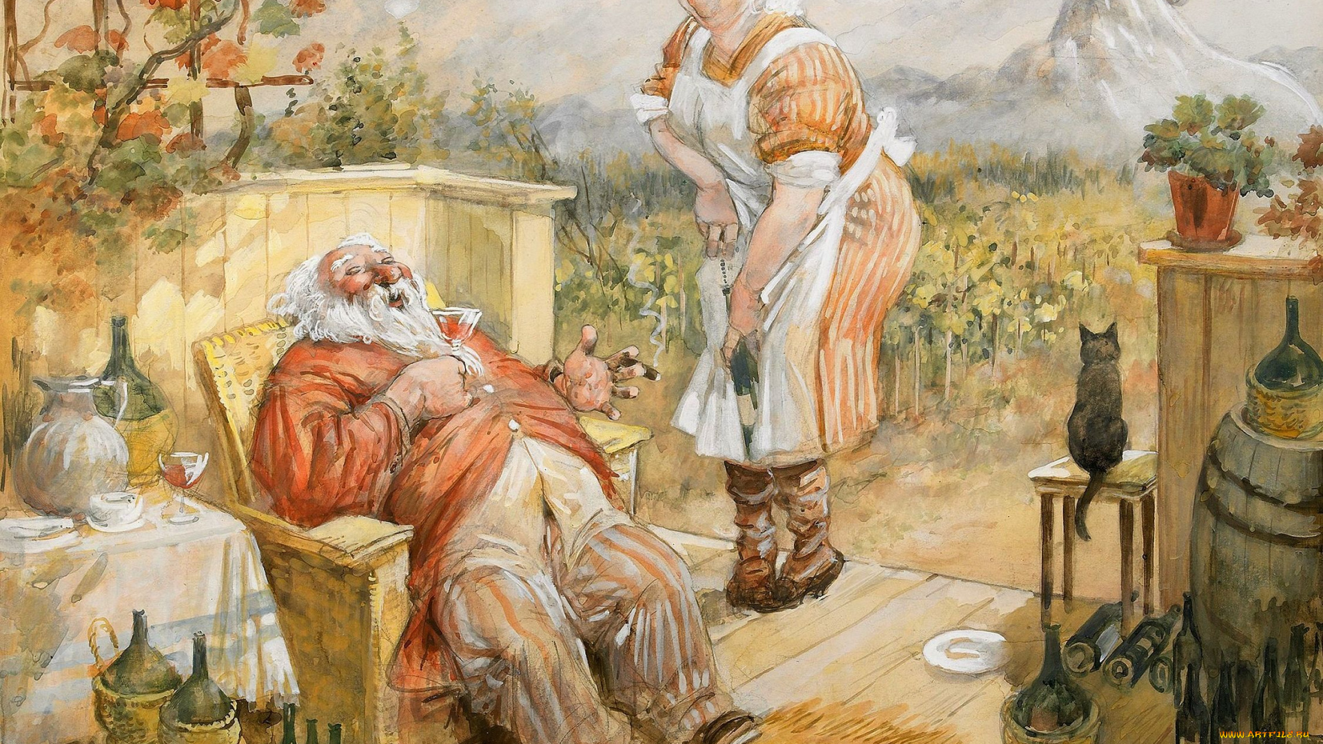 gustav, robert, hogfeldt, рисованные, бабка, дед