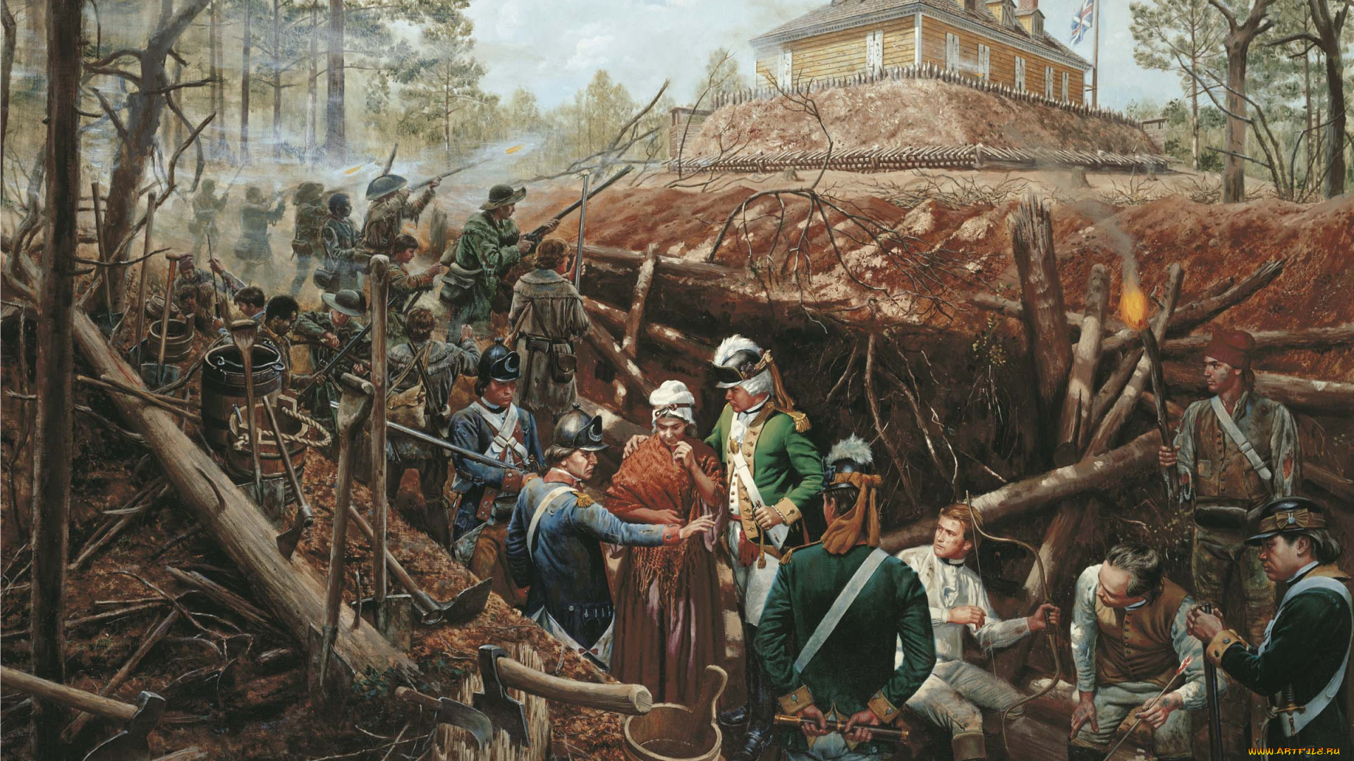 mort, kunstler, рисованные, окоп