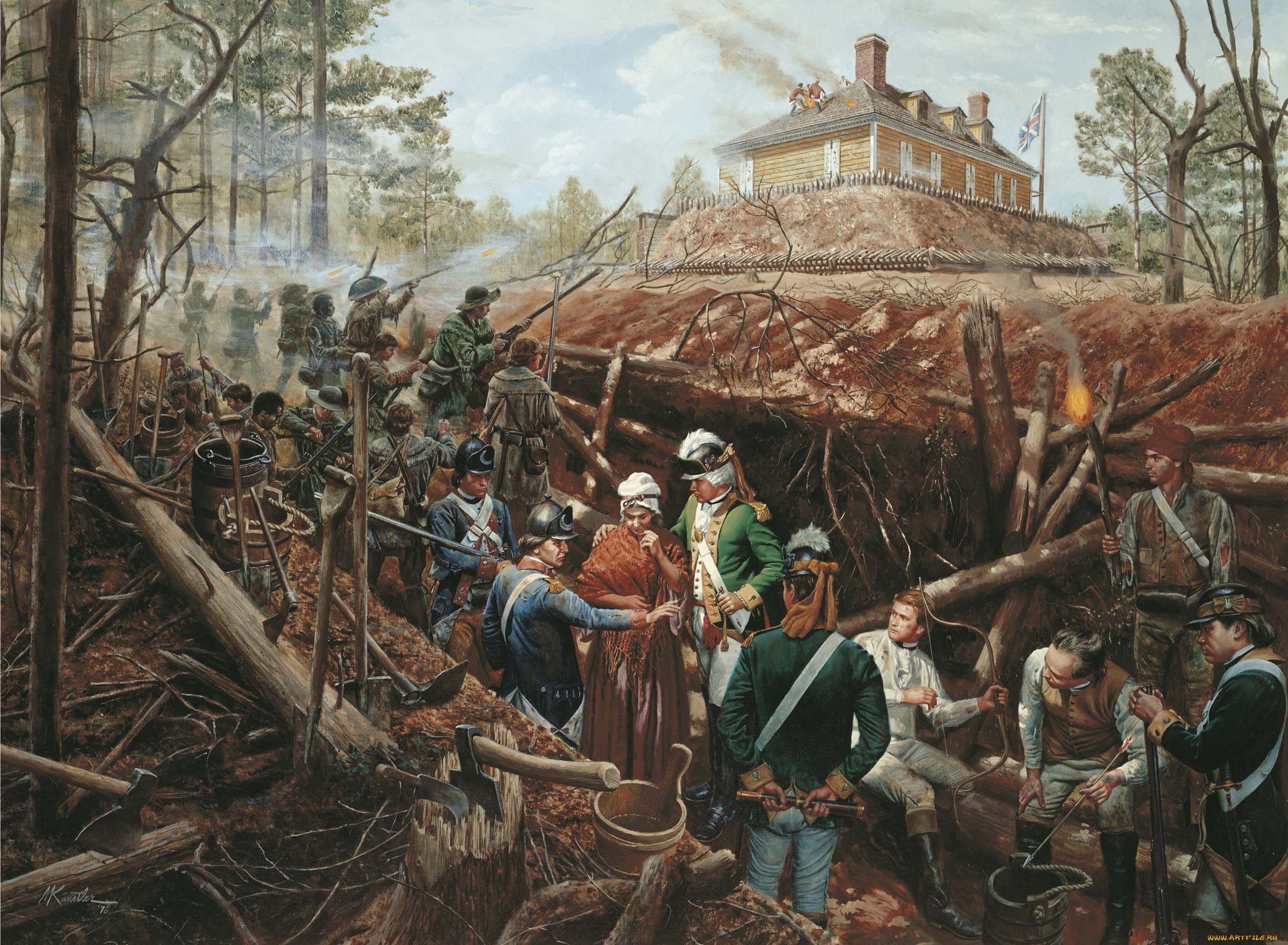 mort, kunstler, рисованные, окоп