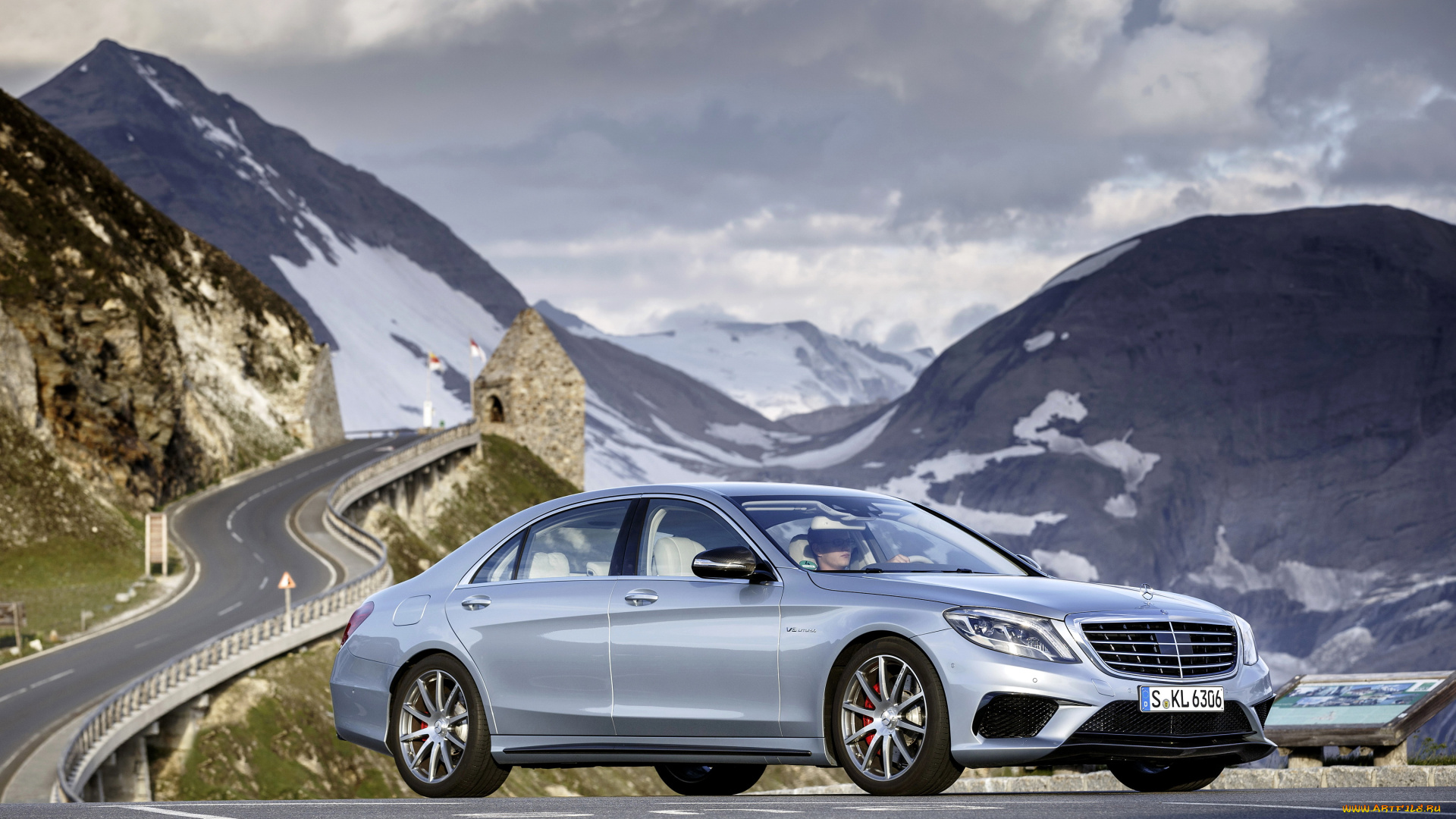 2013, mercedes-benz, s63, w222, amg, автомобили, mercedes-benz, серебристый, горы, тюнинг