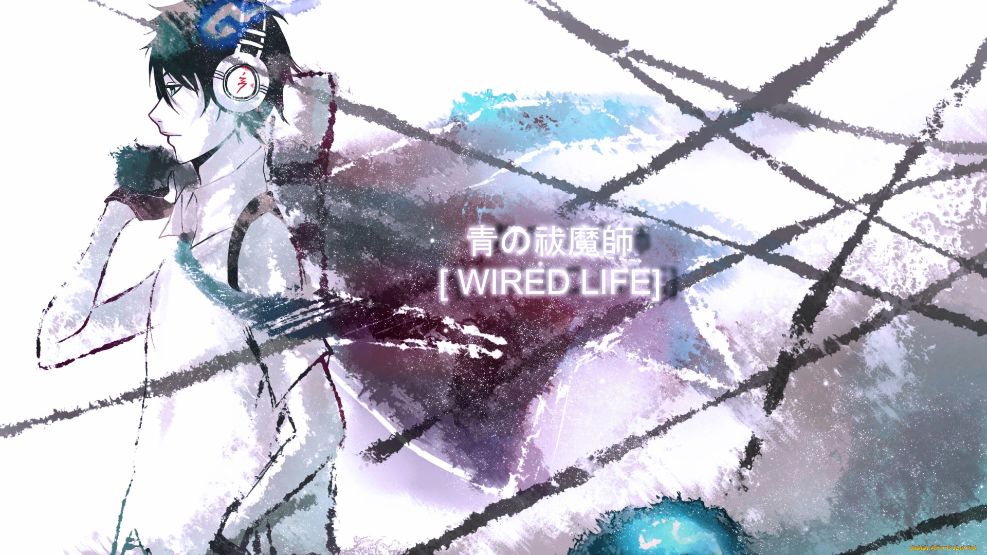 аниме, -headphones, &, instrumental, музыка, наушники, безразличие, парень, persona92, art