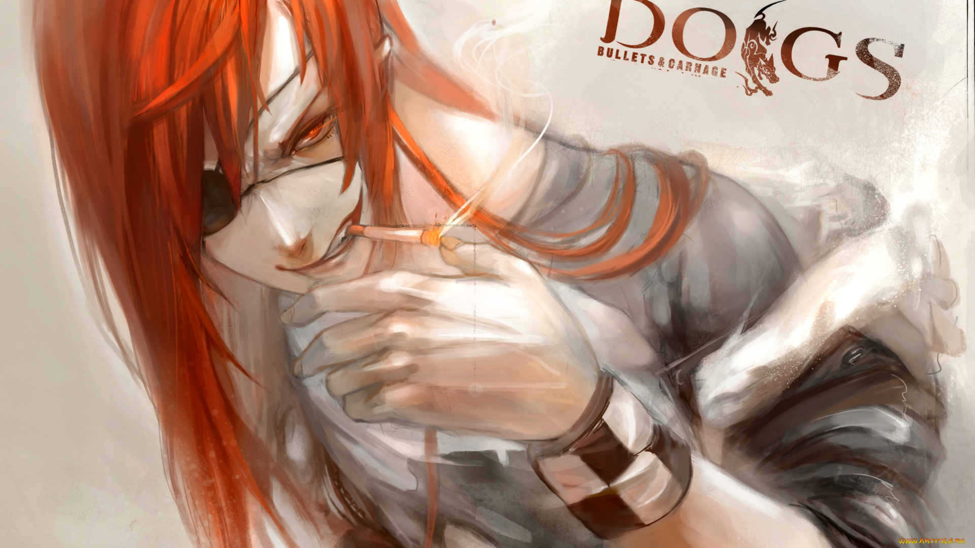 аниме, dogs, , bullets, &, carnage, badou, nails, дым, сигарета, повязка, bullets, and, carnage, парень