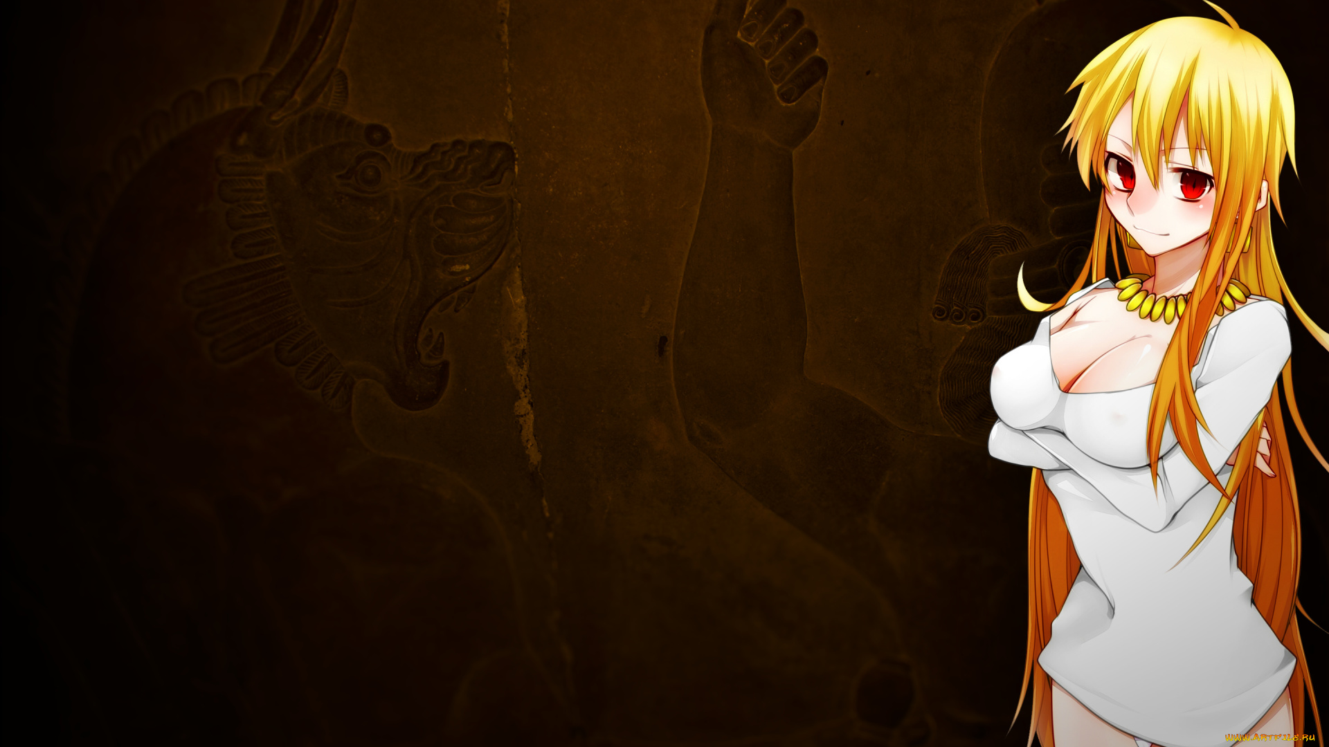 аниме, fate, zero, арт, девушка, блондинка, gilgamesh