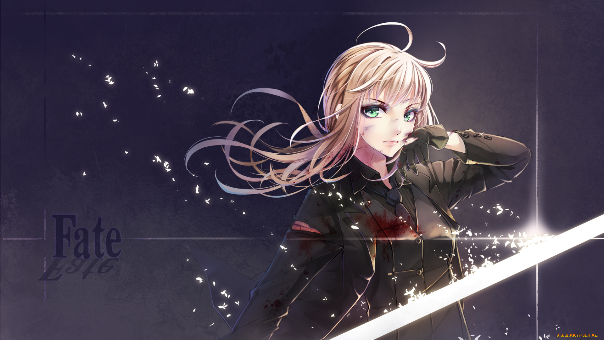 аниме, fate, zero, меч, оружие, девушка, арт, saber