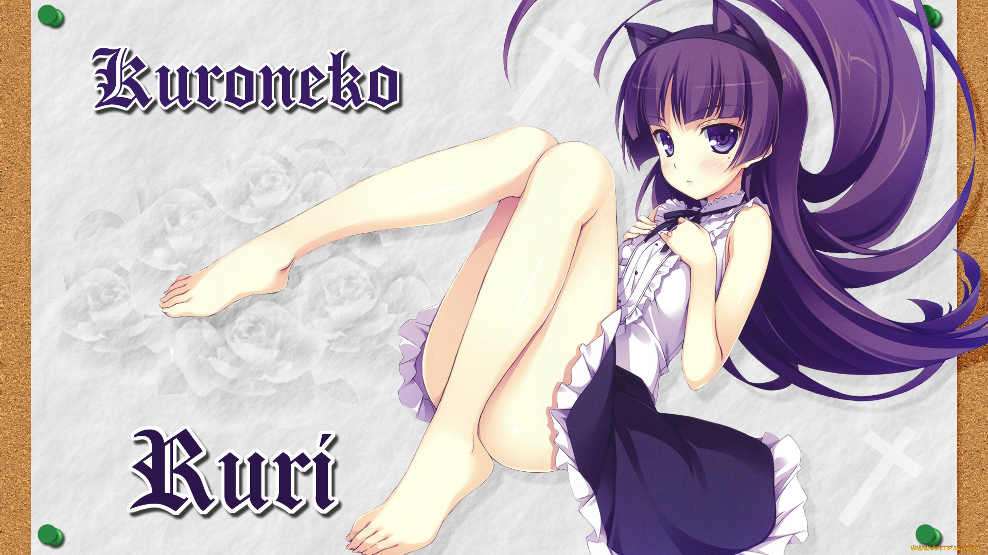 аниме, oreimo, девушка, рамка, брюнетка, взгляд, ушки, волосы, ruri, gokou