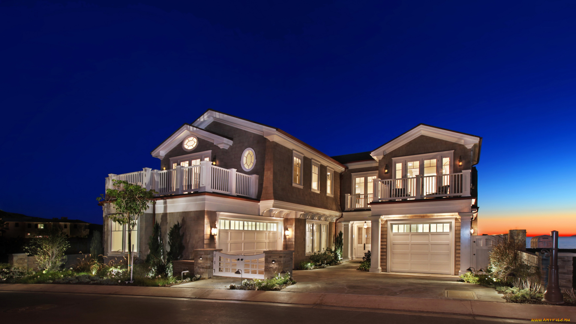 города, -, здания, , дома, дизайн, дома, огни, ночь, ландшафт