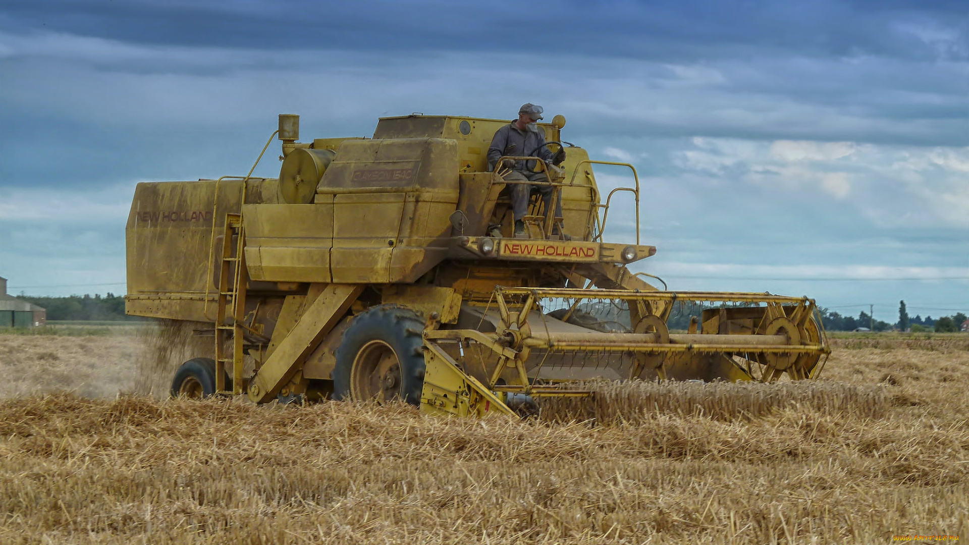 техника, комбайны, комбайн, поле