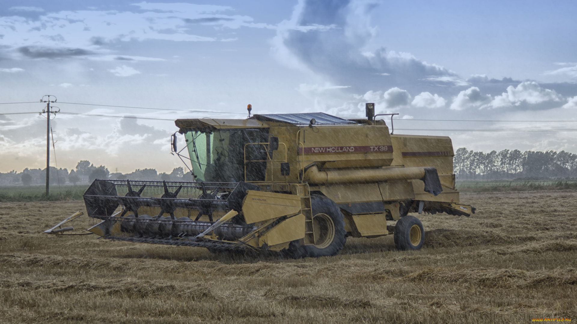 техника, комбайны, комбайн, поле