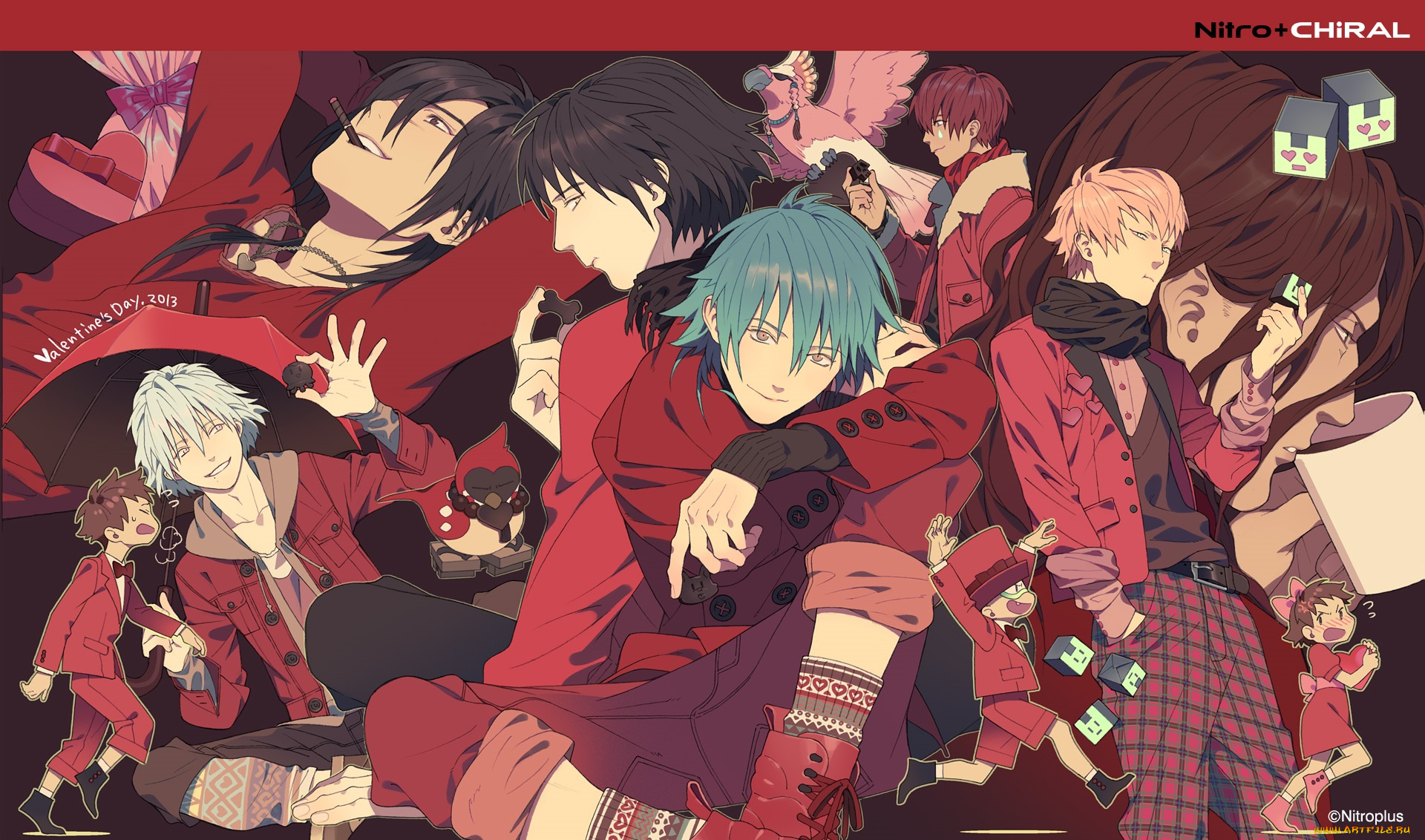 аниме, dramatical, murder, нойз, аоба, персонажи, клер, парни, коуджаку