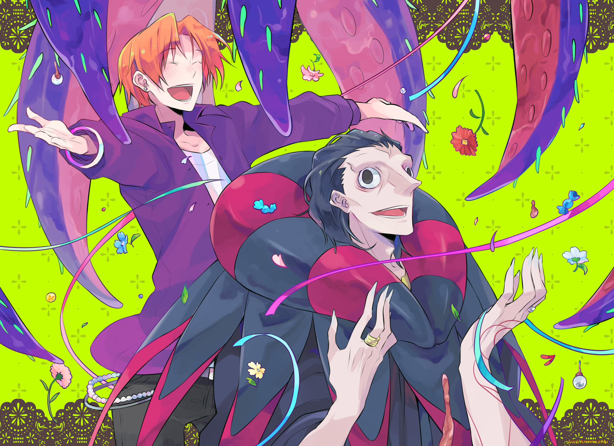 аниме, fate, zero, арт, парень, счастье, caster, uryuu, ryuunosuke