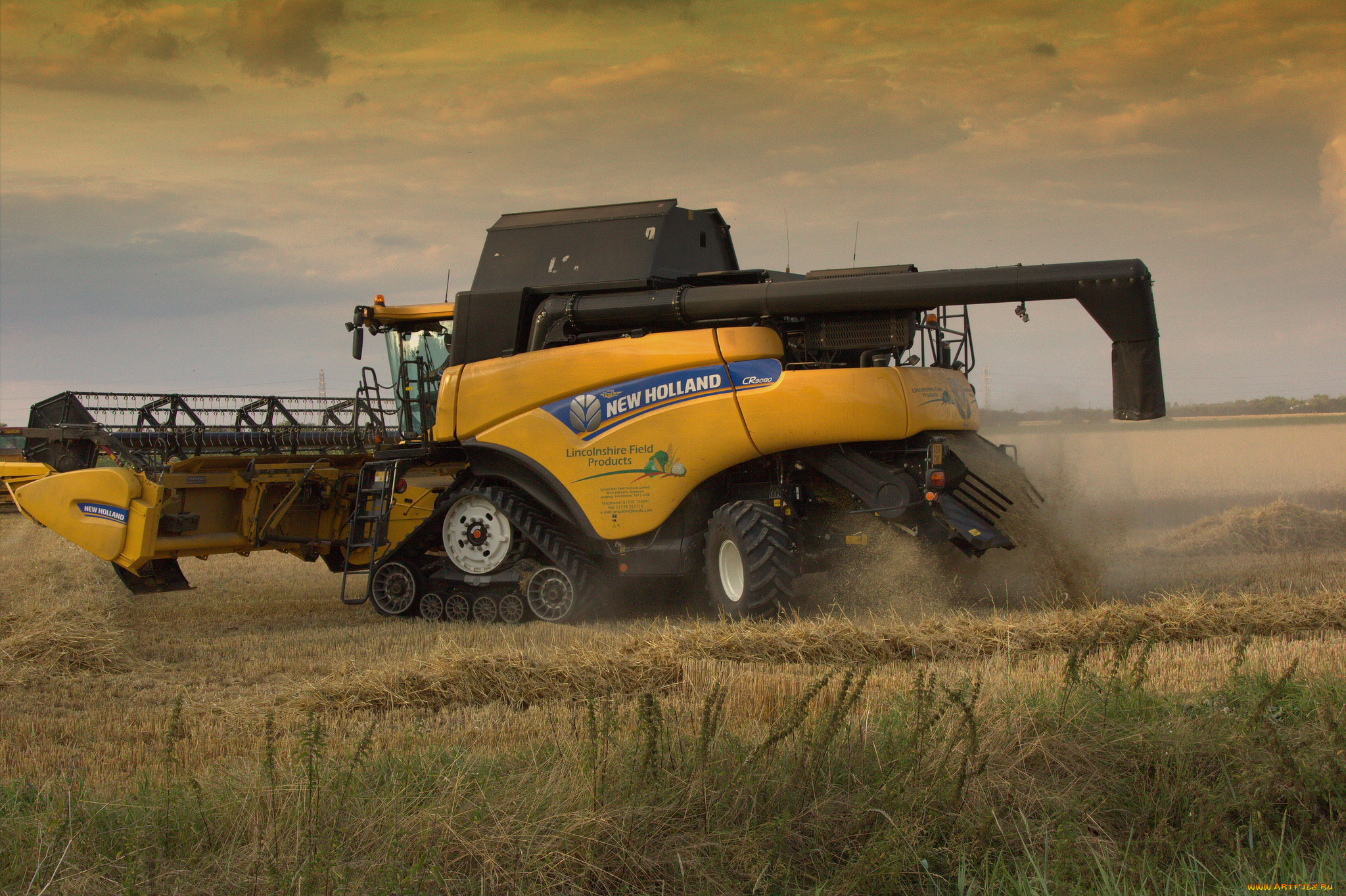 техника, комбайны, поле, комбайн