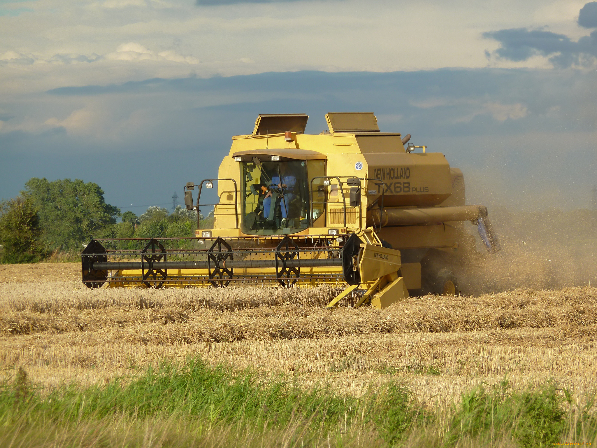техника, комбайны, комбайн, поле