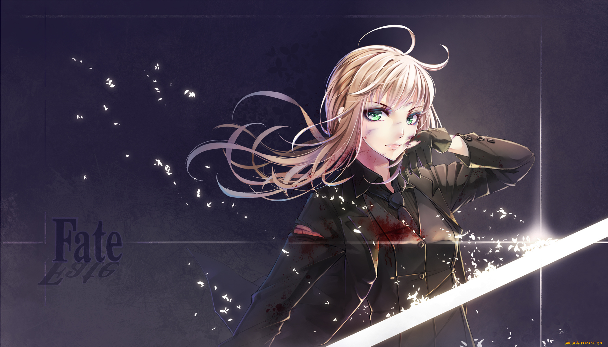 аниме, fate, zero, меч, оружие, девушка, арт, saber