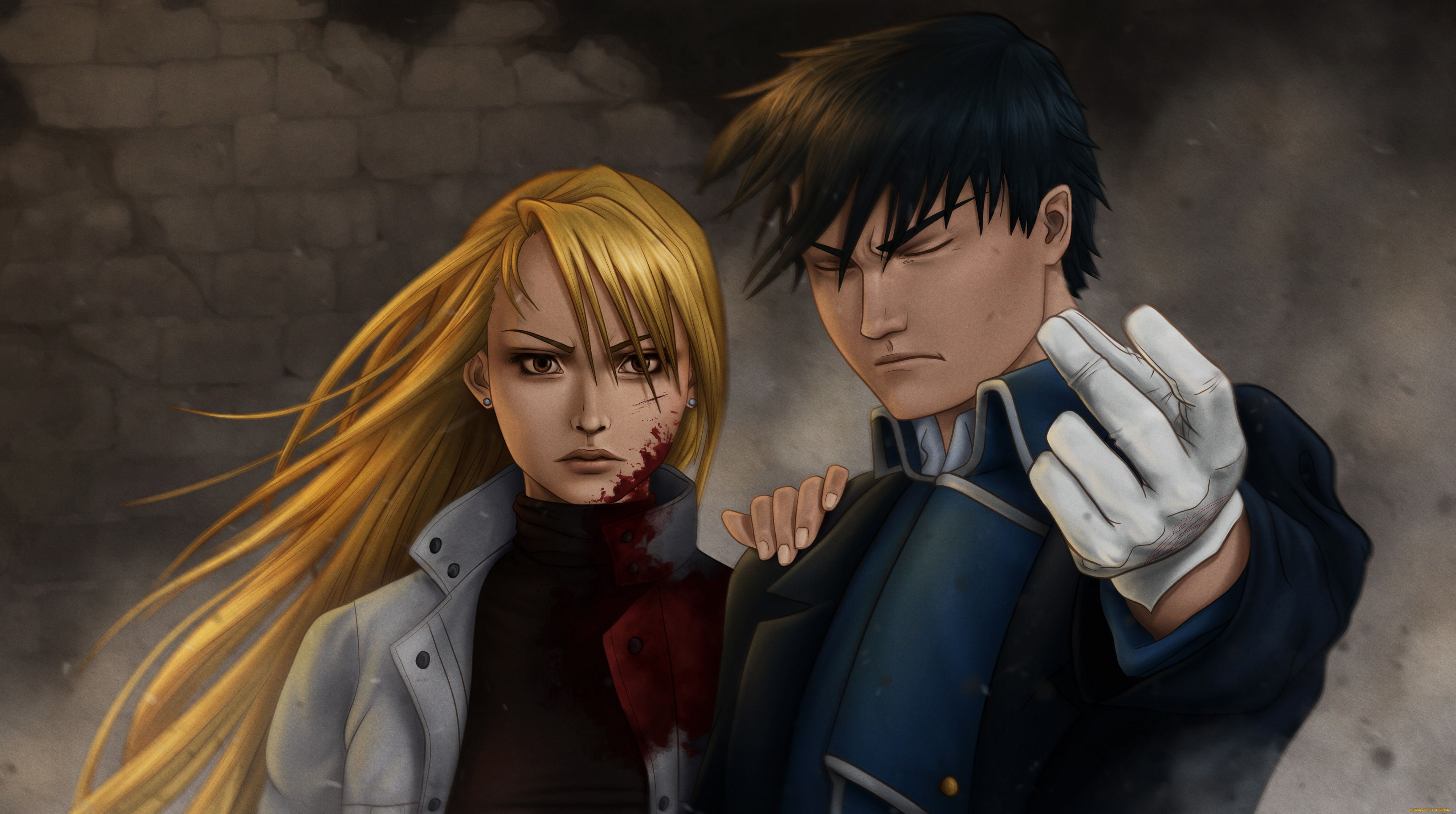 аниме, fullmetal, alchemist, riza, hawkeye, anime, roy, mustang, fullmetal, alchemist