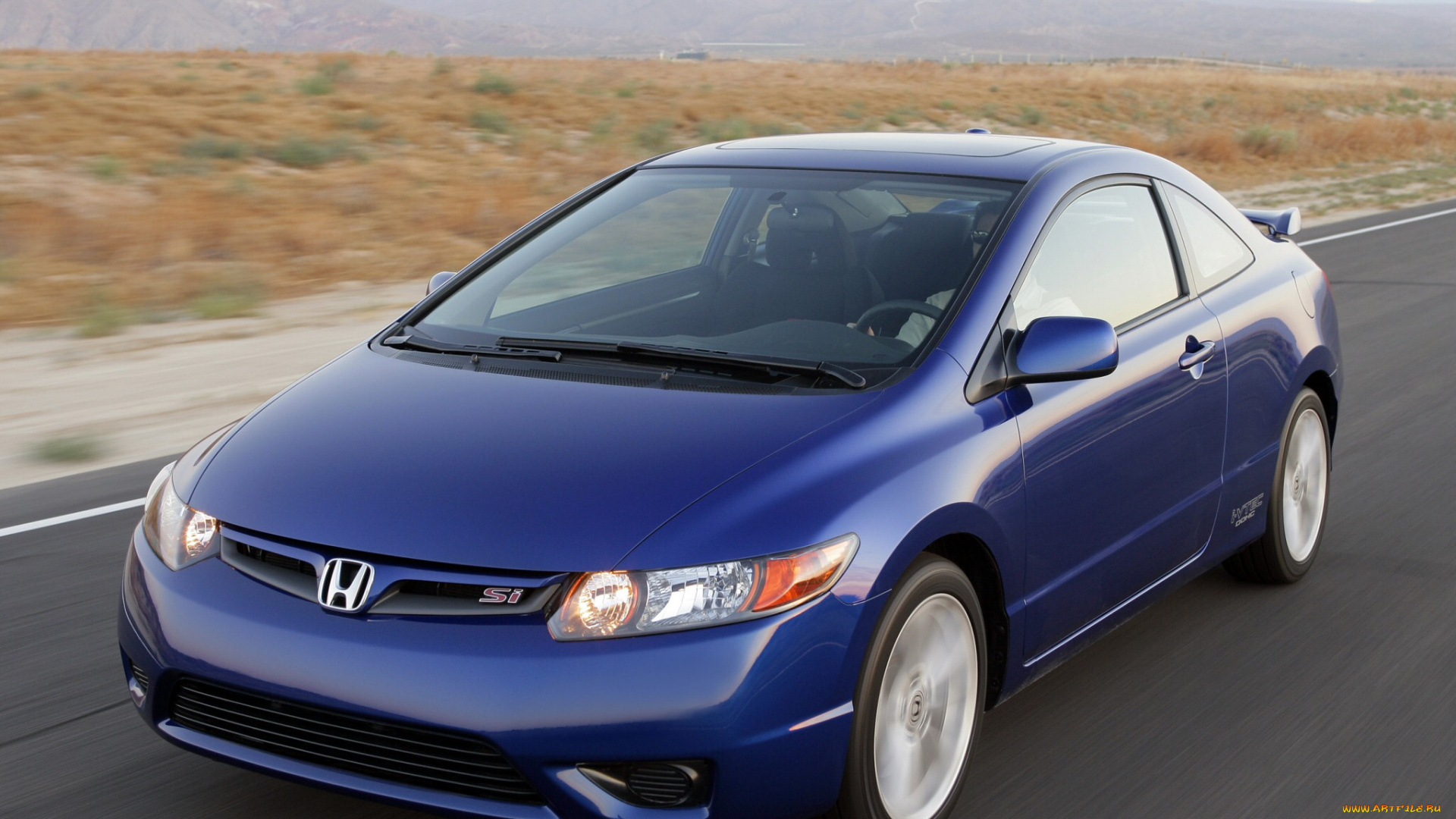 автомобили, honda, coupe, civic, si, синий