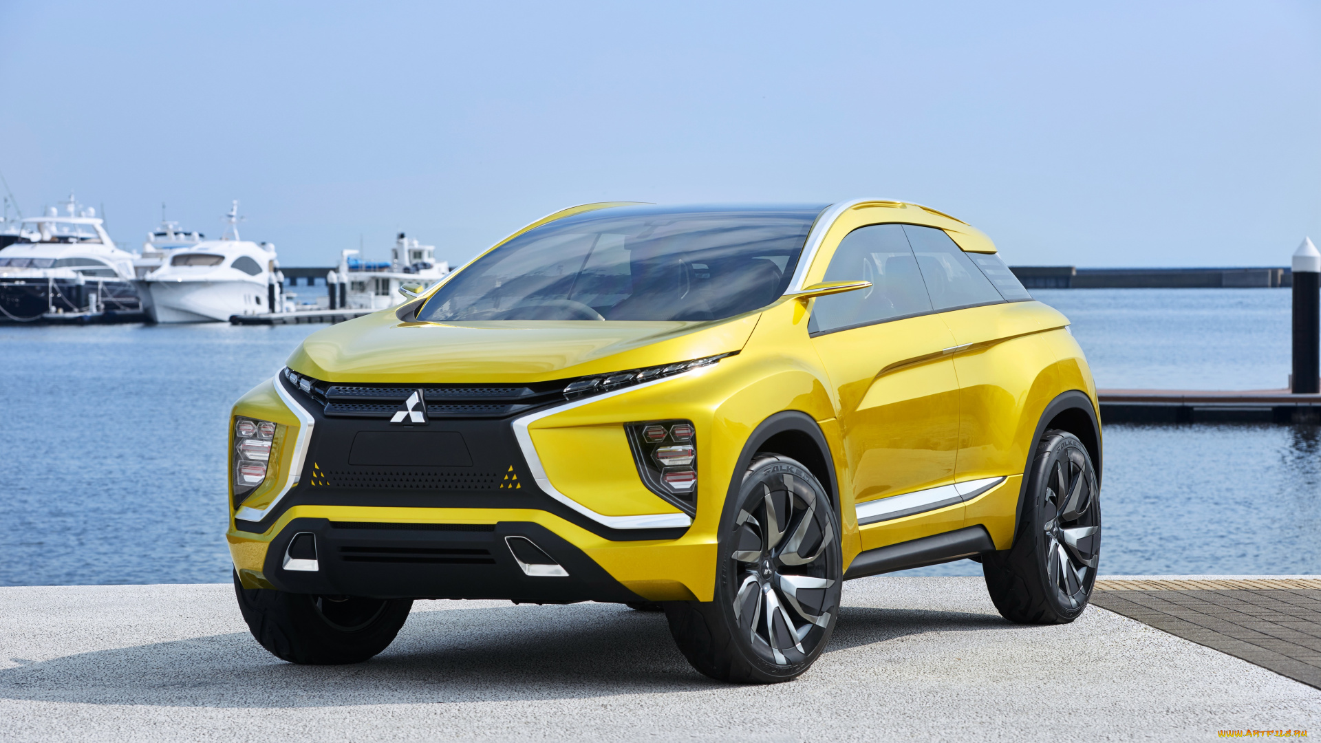 автомобили, mitsubishi, 2015г, желтый, concept, ex