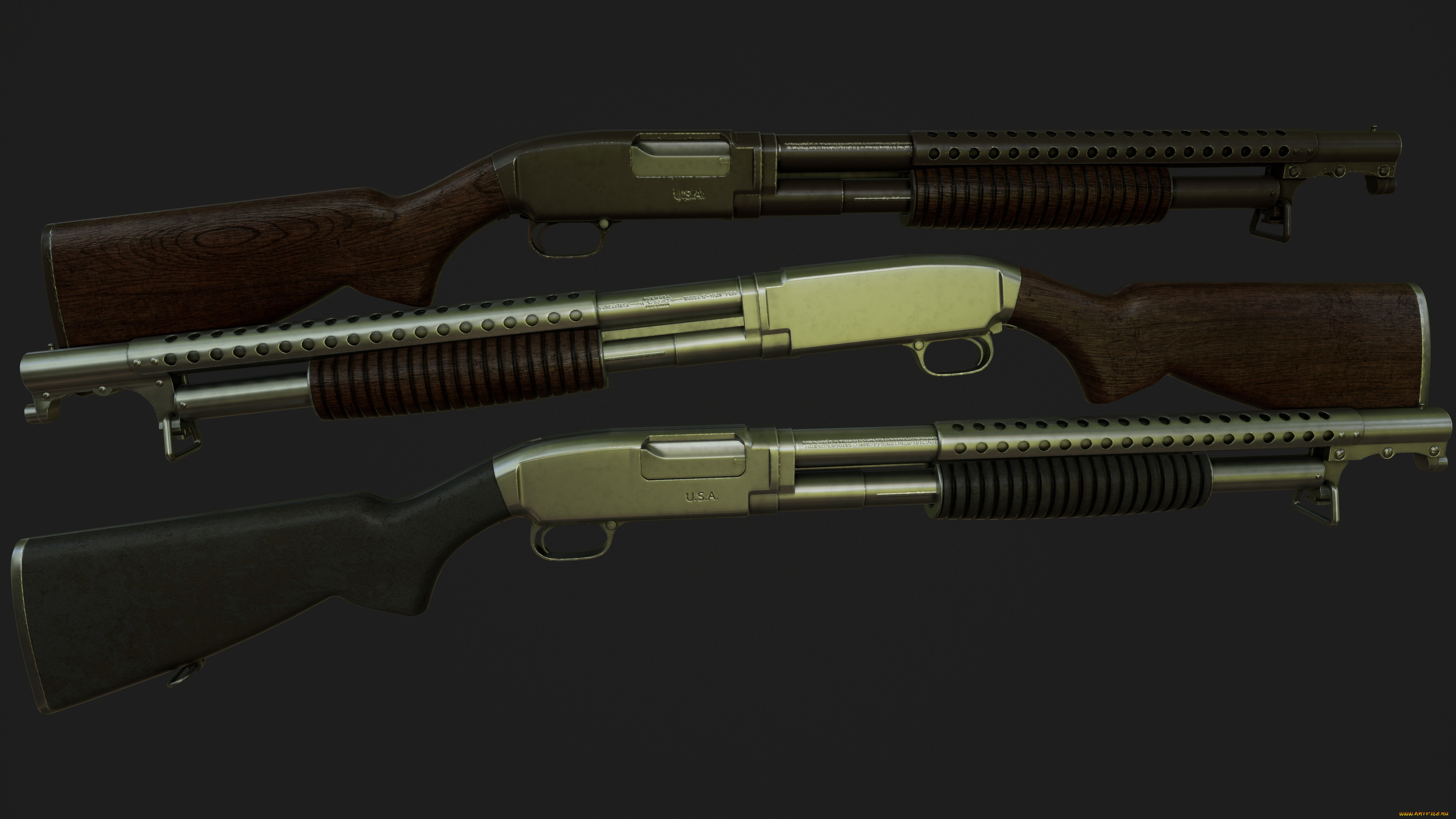 оружие, 3d, винчестер