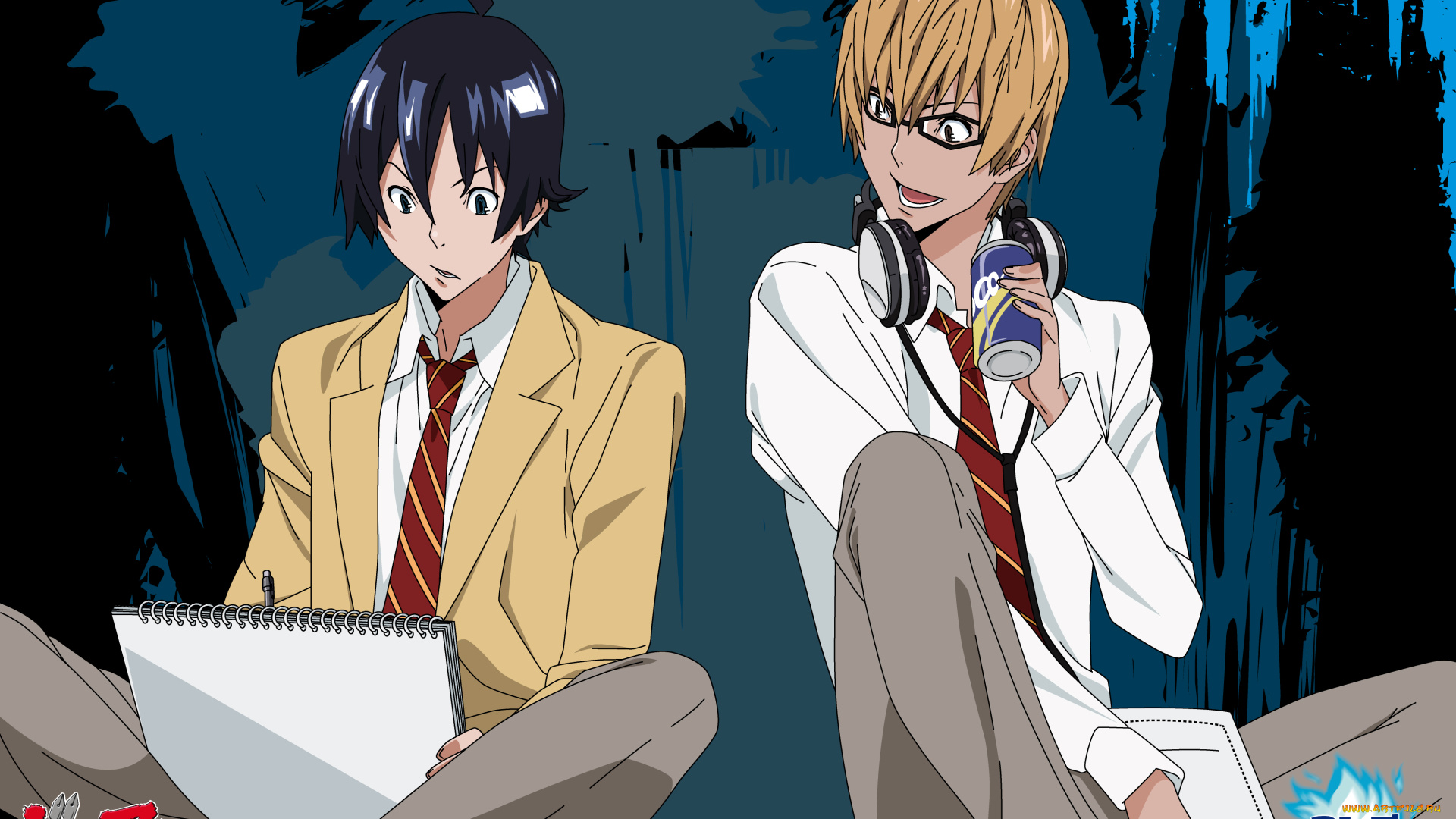 аниме, bakuman, бакуман, парни