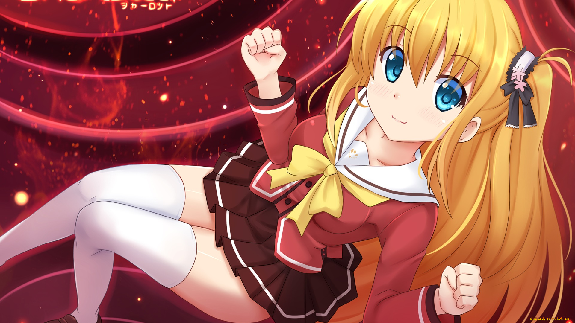 аниме, charlotte, девушка, фон, взгляд