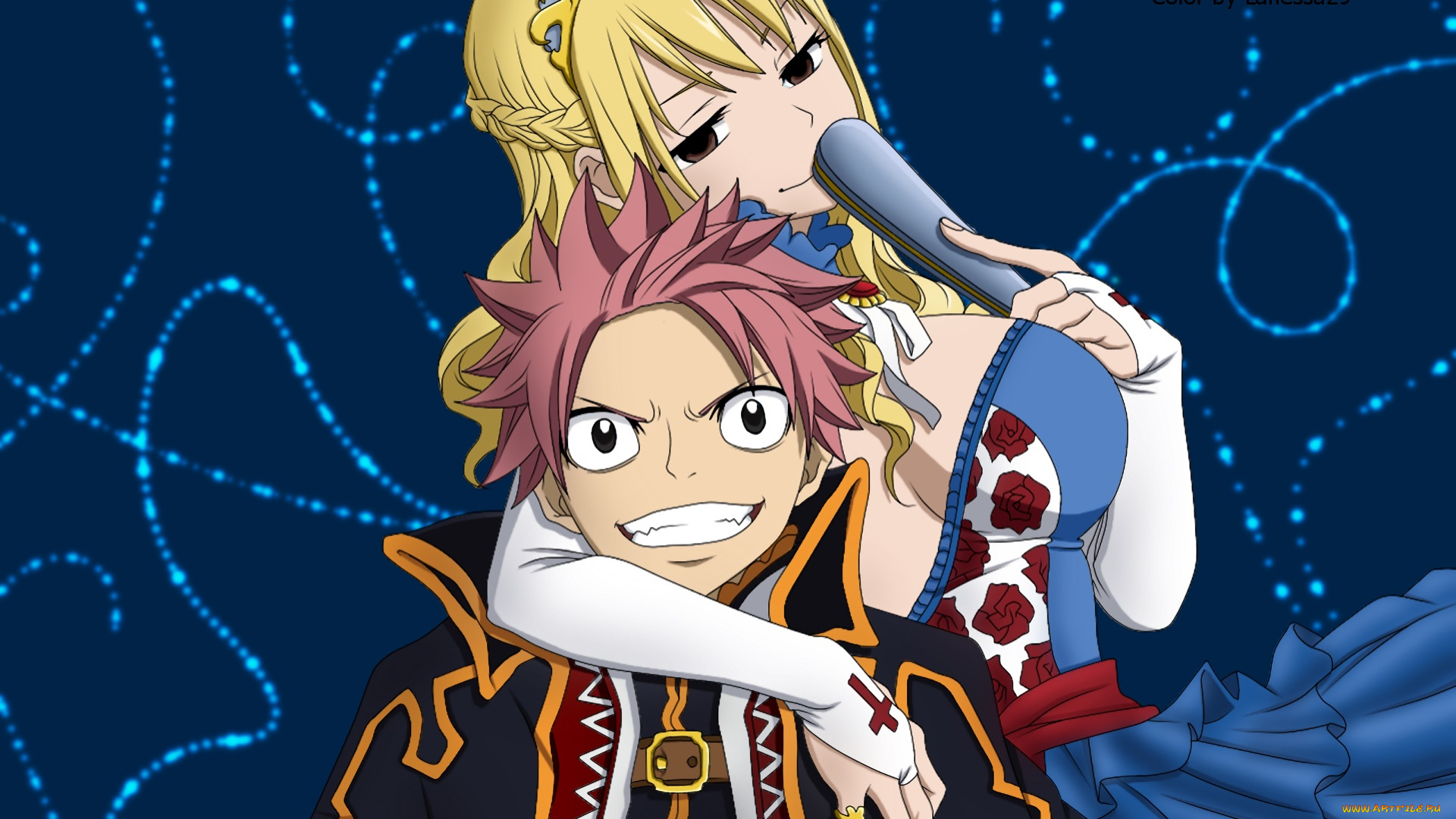 аниме, fairy, tail, девушка, фон, взгляд