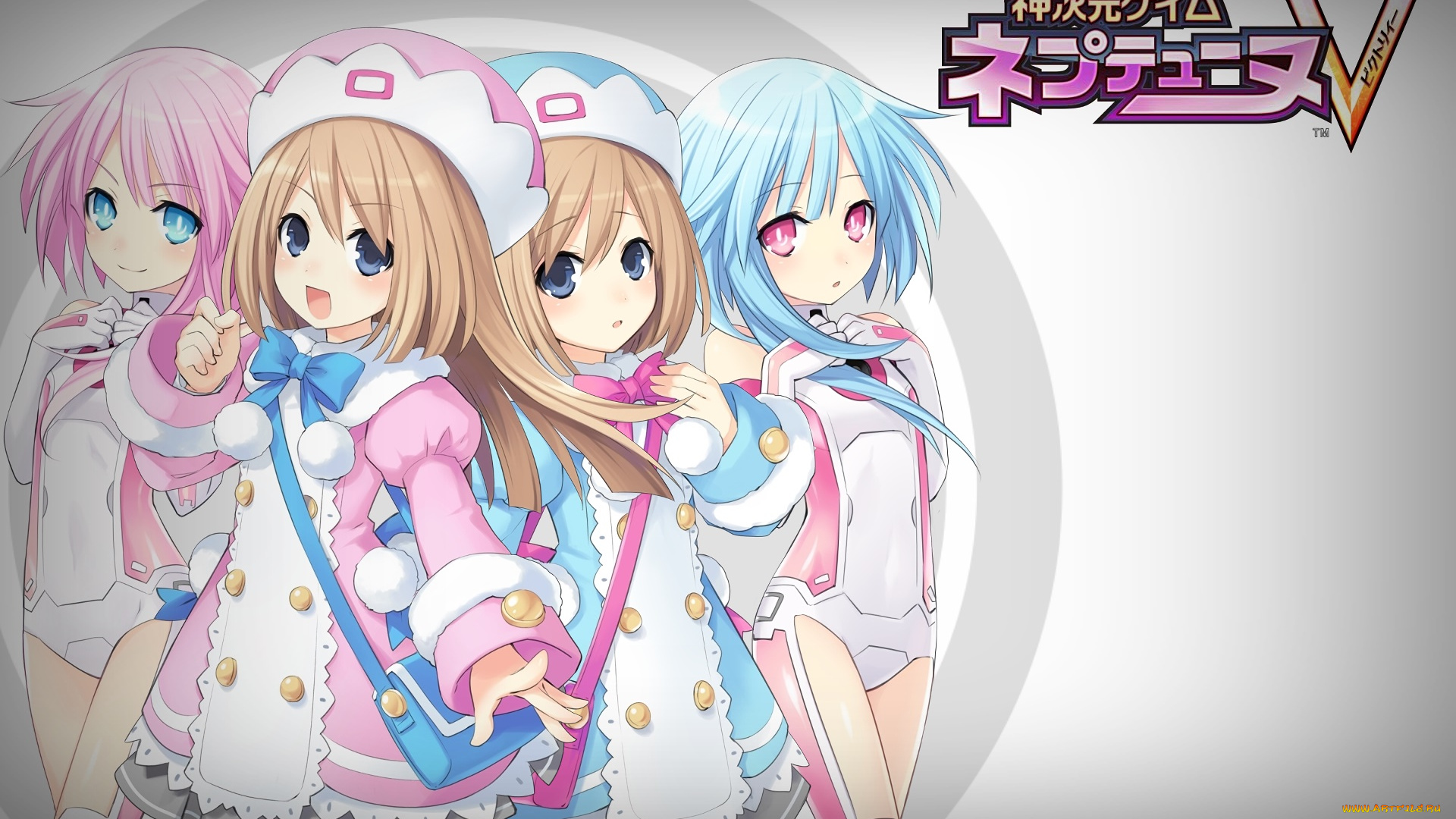 аниме, hyperdimension, neptunia, фон, взгляд, девушка