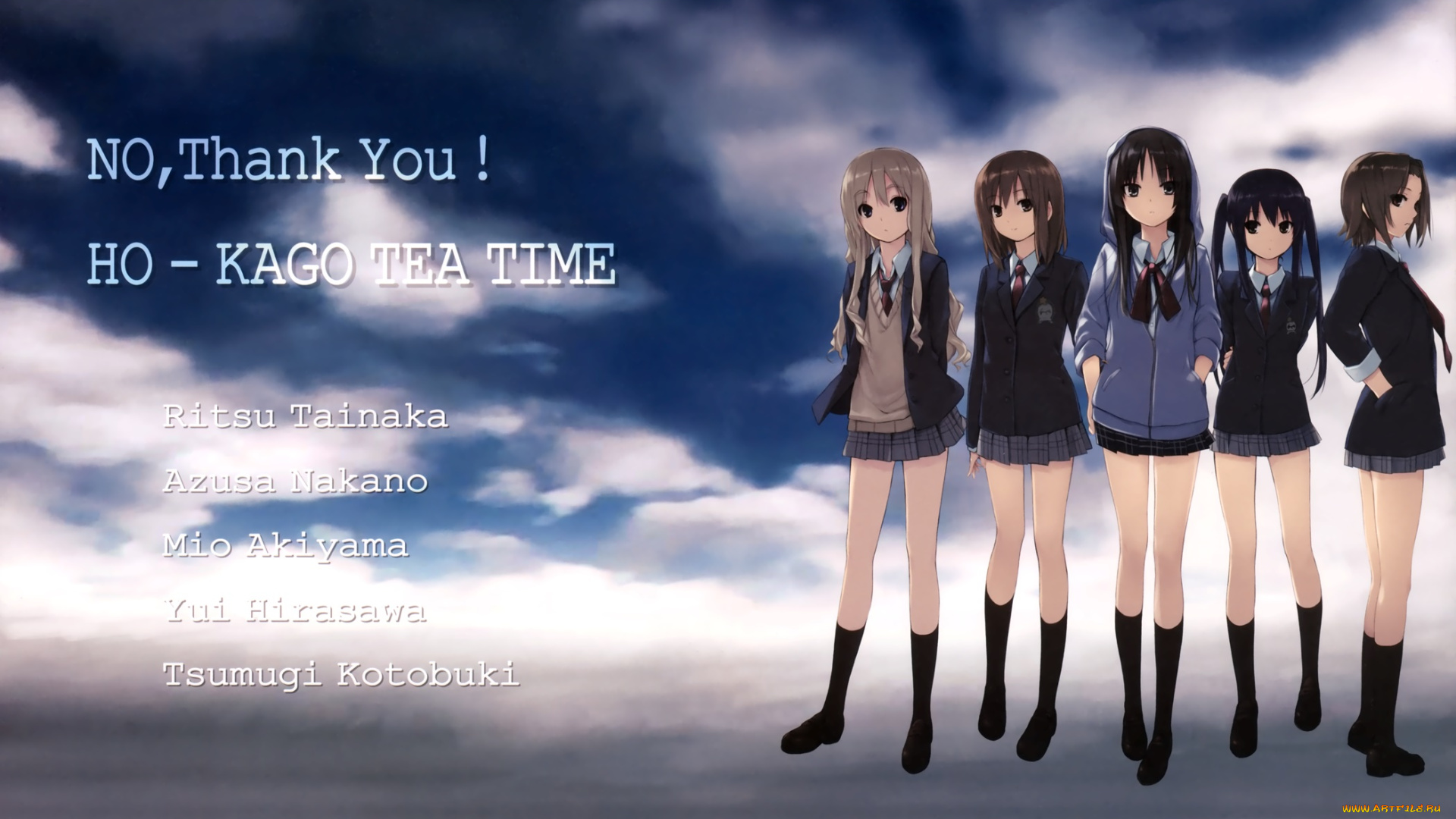 аниме, k-on, фон, взгляд, девушки