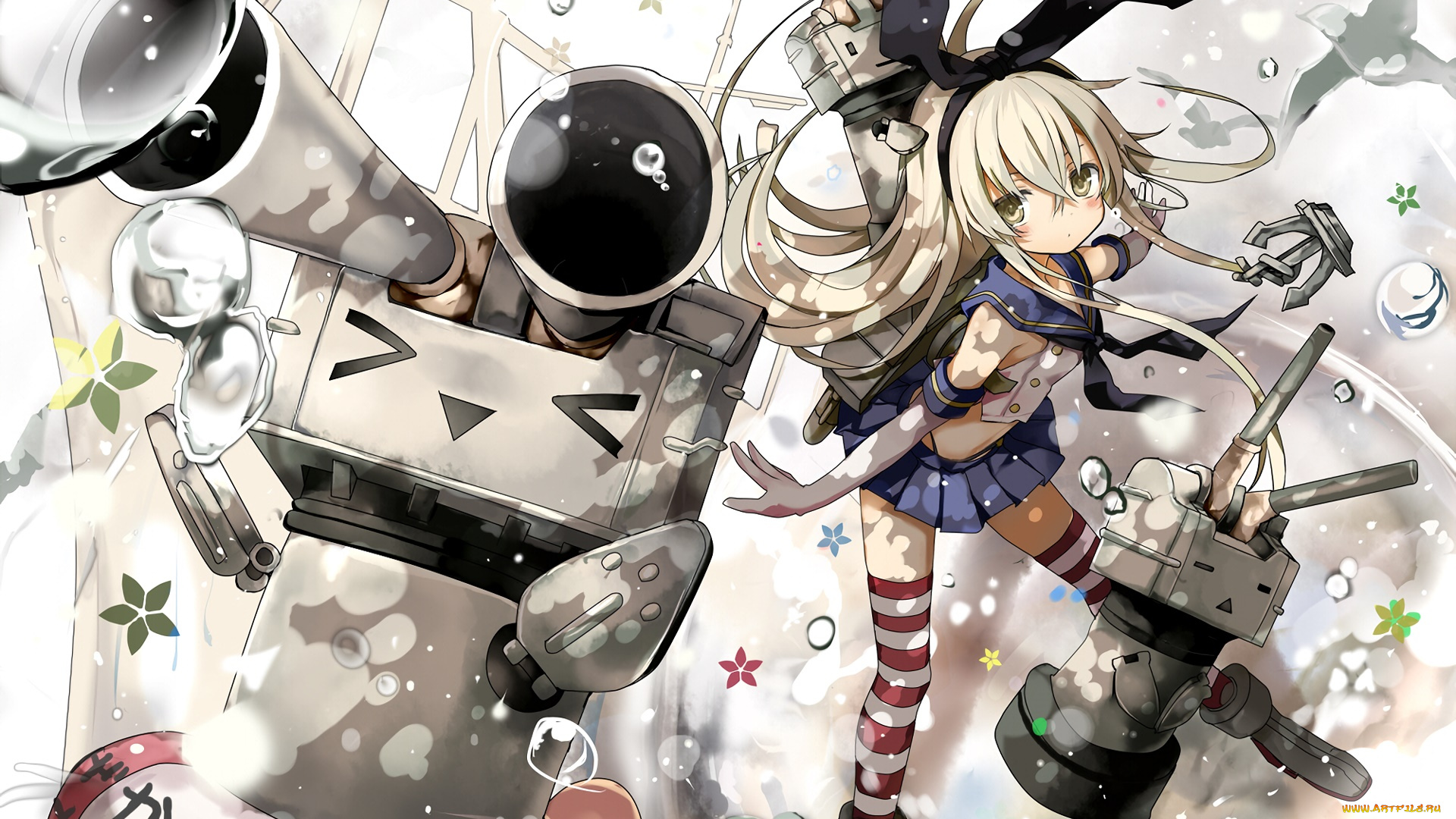 аниме, kantai, collection, фон, взгляд, девушка