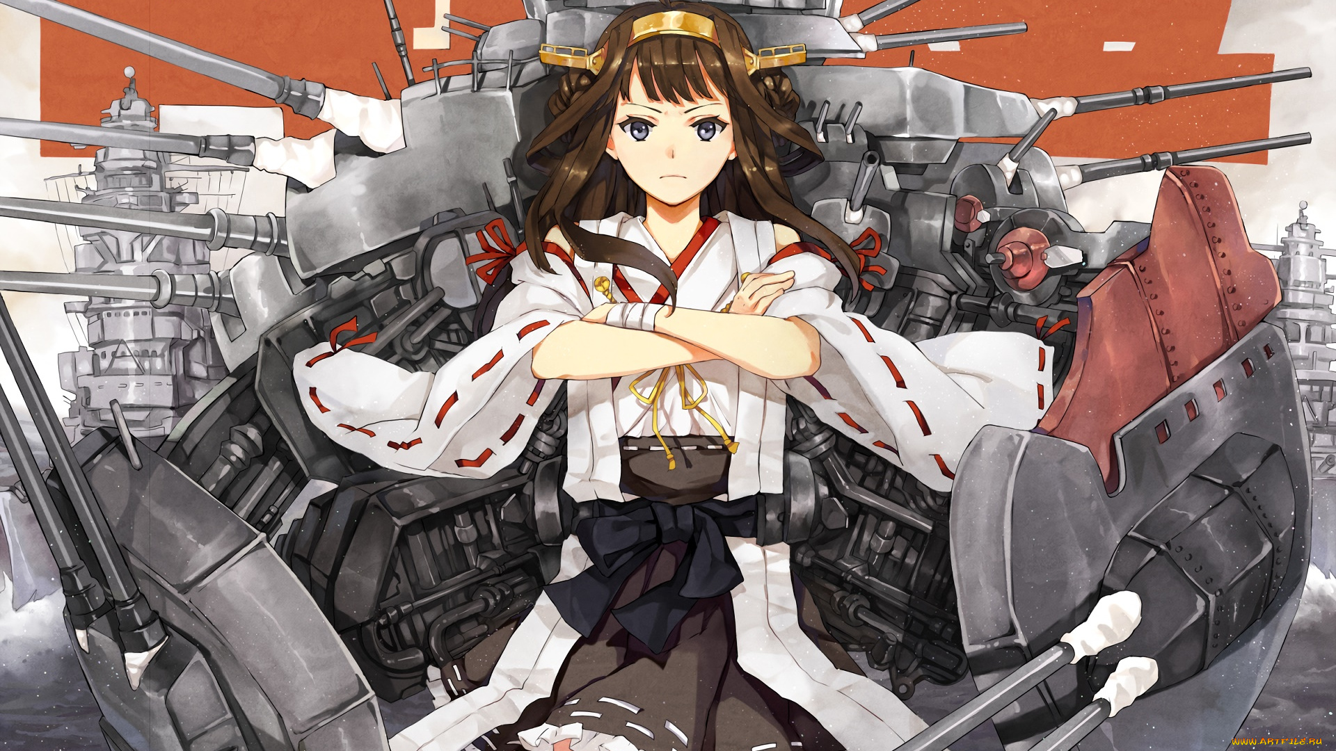 аниме, kantai, collection, фон, взгляд, девушки