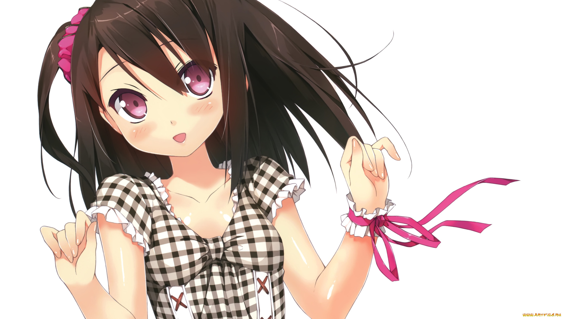 аниме, kantoku, , artbook, фон, взгляд, девушка