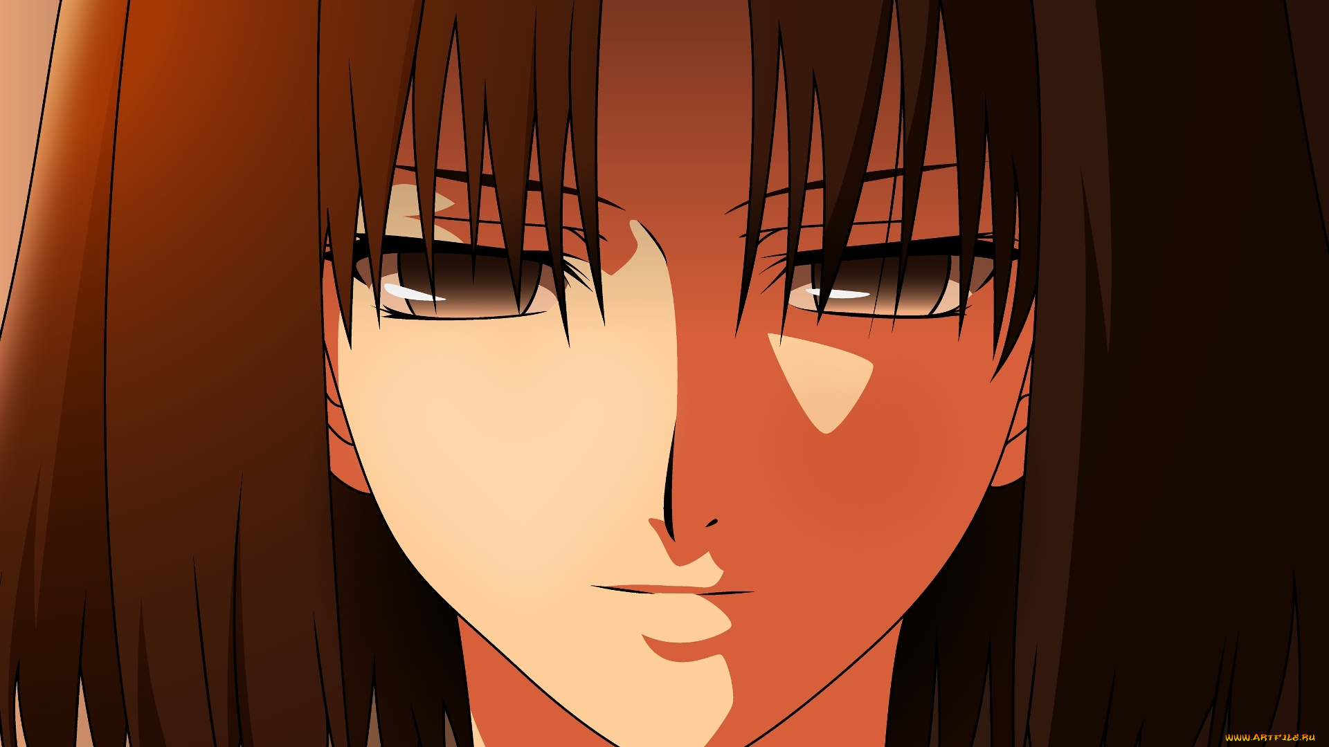 аниме, kara, no, kyokai, фон, взгляд, девушка