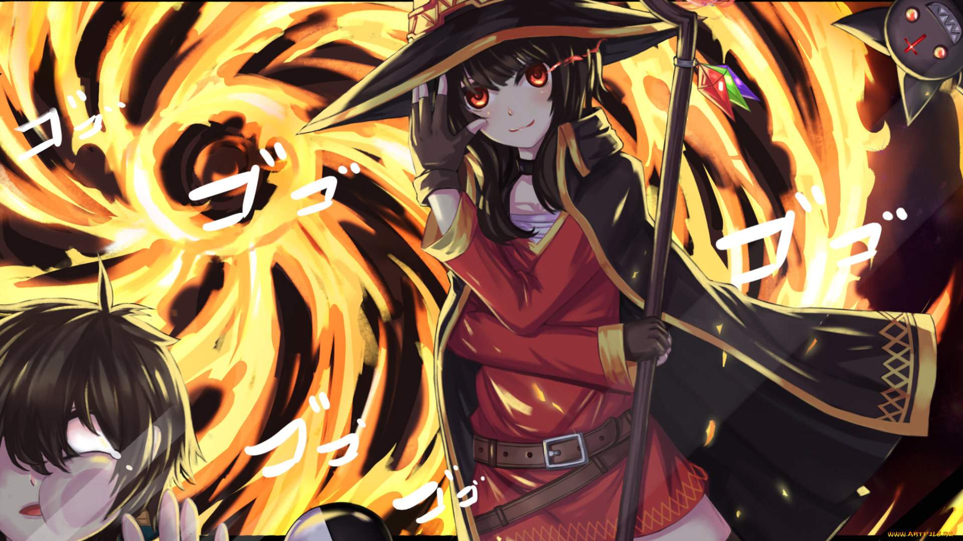 аниме, kono, subarashii, sekai, ni, shukufuku, wo, взгляд, девушка, фон