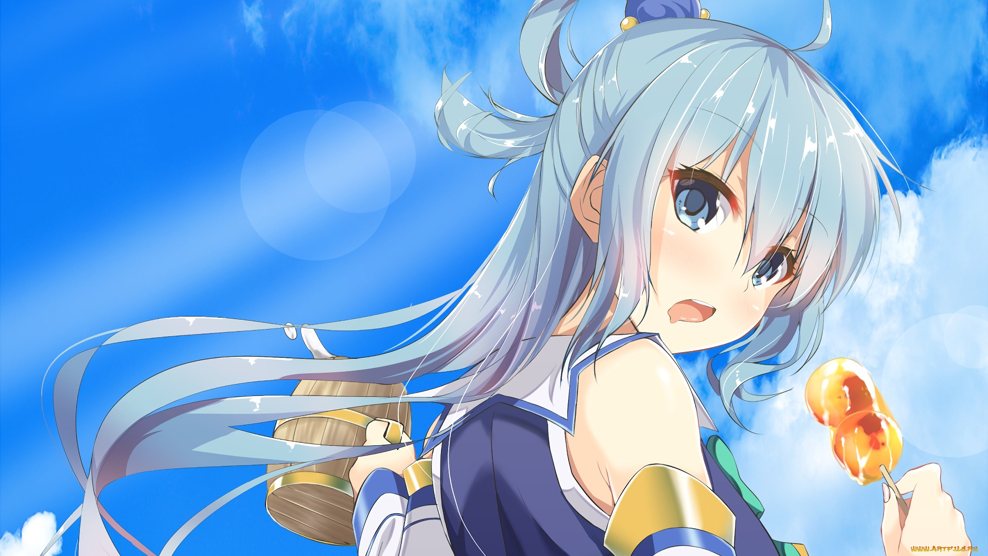 аниме, kono, subarashii, sekai, ni, shukufuku, wo, девушка, фон, взгляд