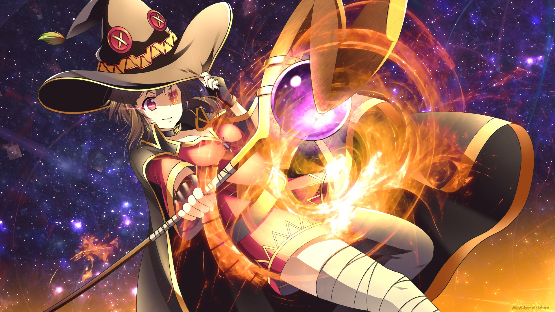 аниме, kono, subarashii, sekai, ni, shukufuku, wo, взгляд, фон, девушка