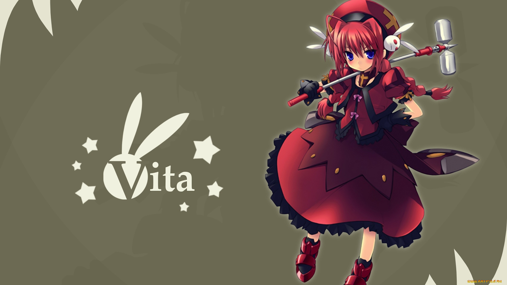 аниме, mahou, shoujo, lyrical, nanoha, девушка, взгляд, фон