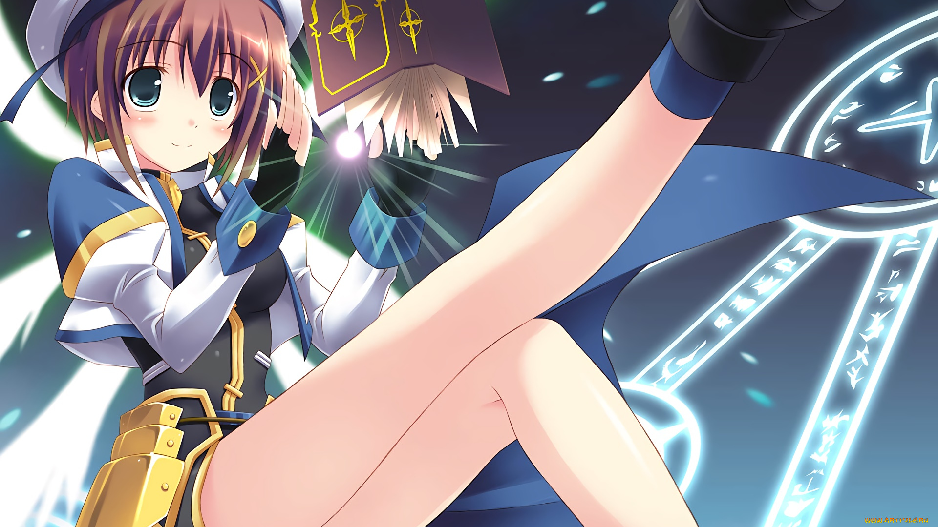 аниме, mahou, shoujo, lyrical, nanoha, фон, взгляд, девушка