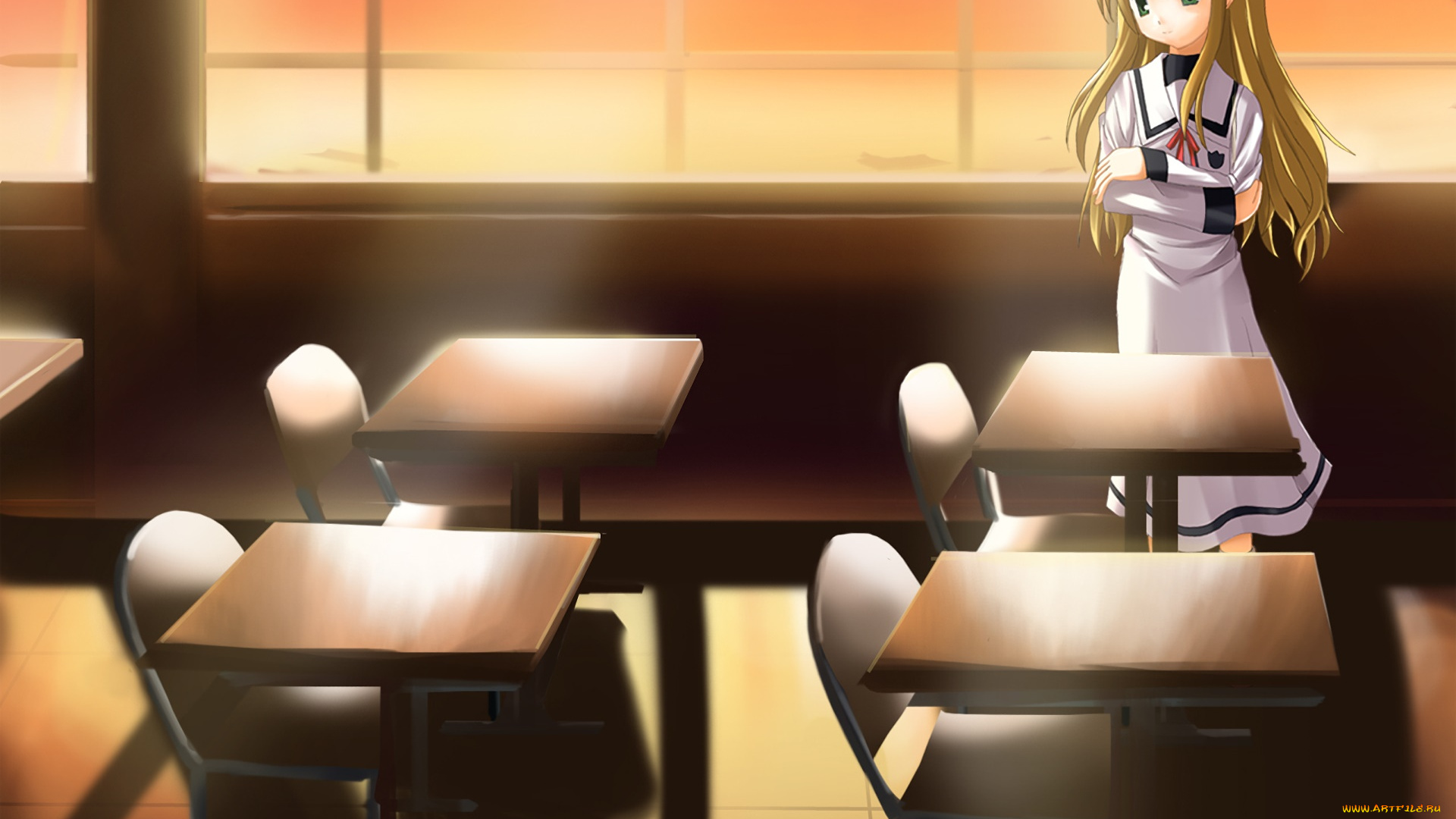 аниме, mahou, shoujo, lyrical, nanoha, фон, взгляд, девушка