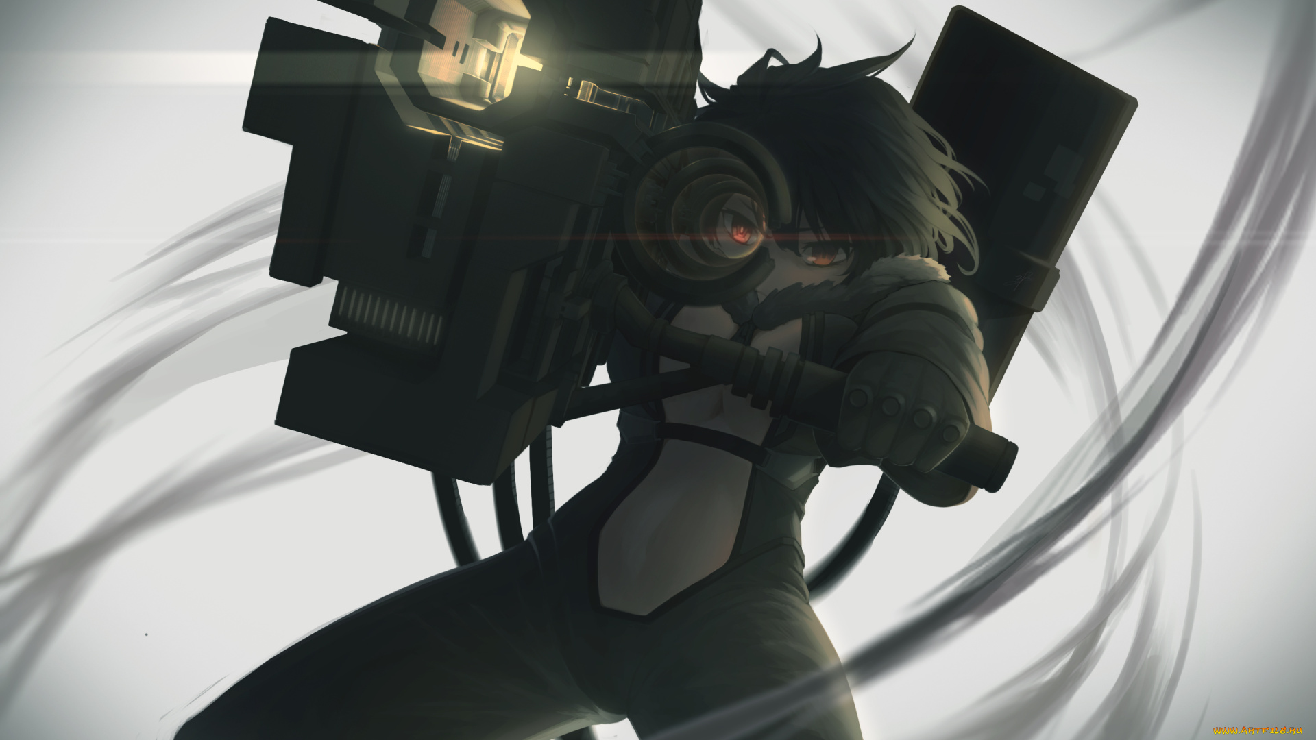 аниме, оружие, , техника, , технологии, девушка