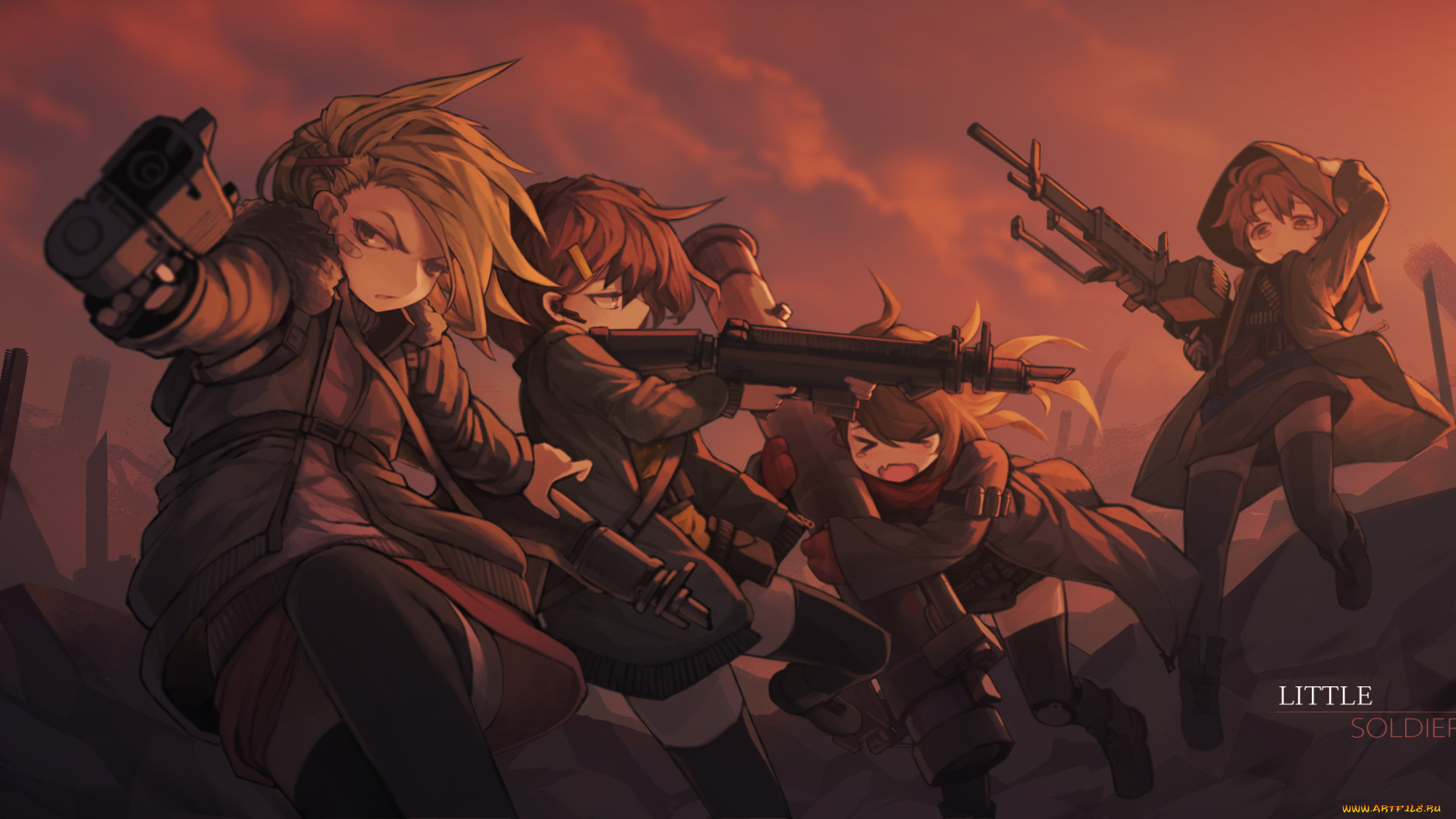 аниме, оружие, , техника, , технологии, девушка